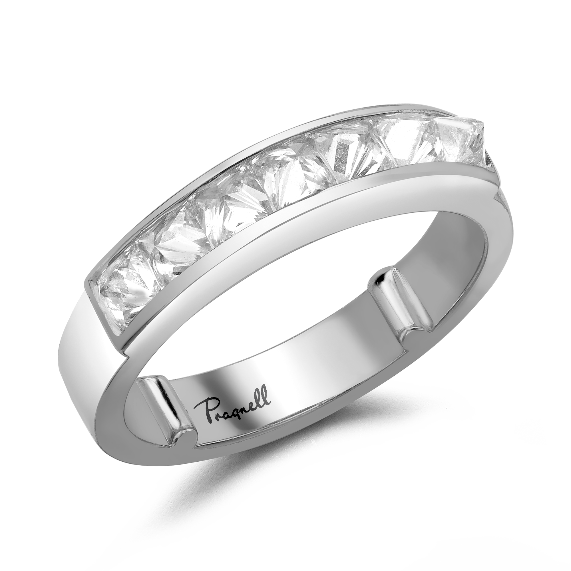 RockChic 1.21ct Diamond Domed Half Eternity Ring Inverted Princess Cut, Channel Set_1