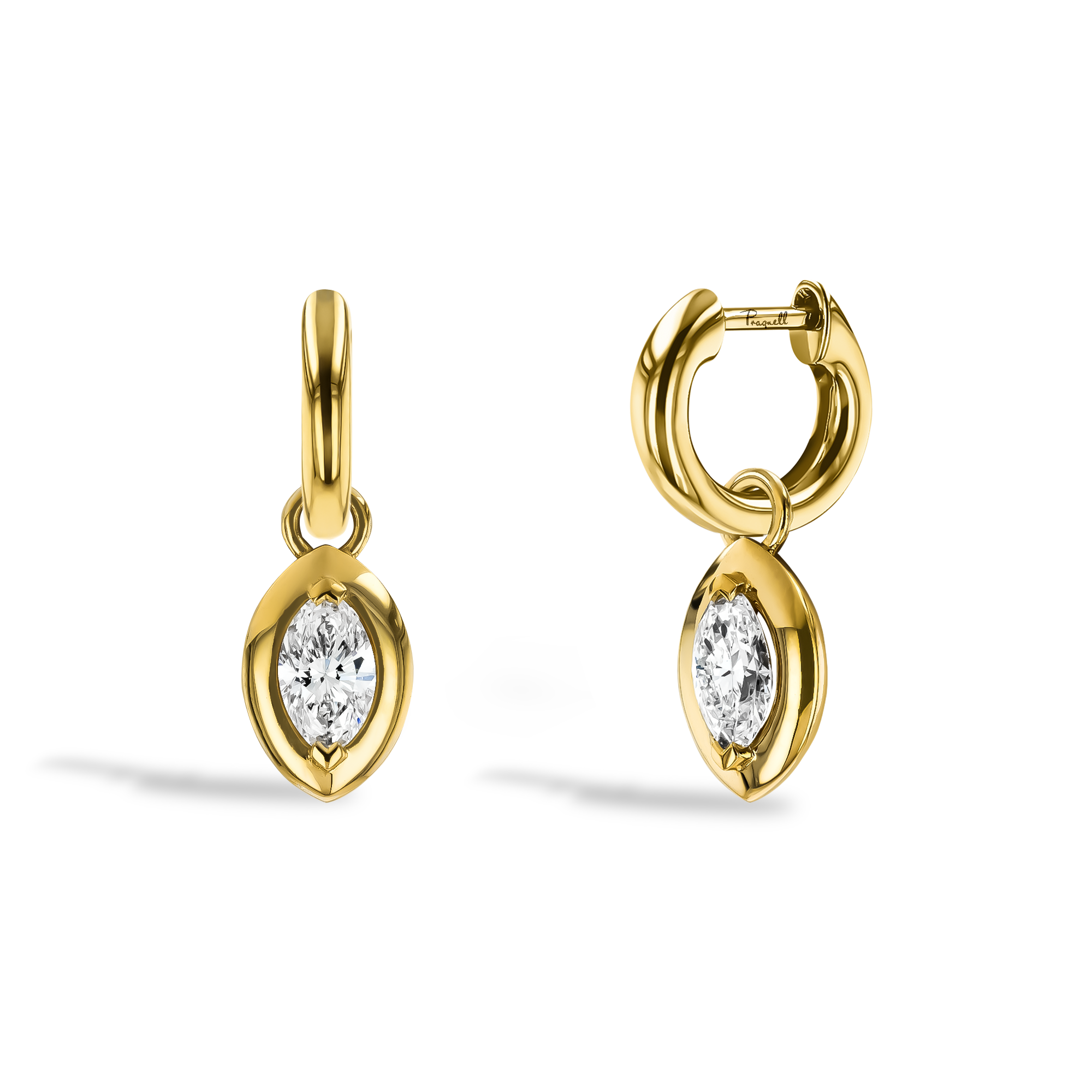 Skimming Stone 1.14ct Marquise Diamond Drop Earrings Marquise Cut, Claw Set_1