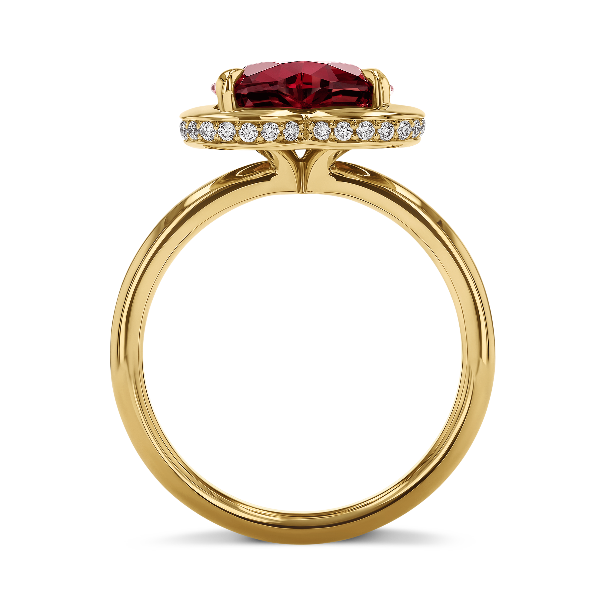 Skimming Stone 3.01ct Heartshape Mozambique Ruby and Diamond Ring Heartshape, Claw set_3