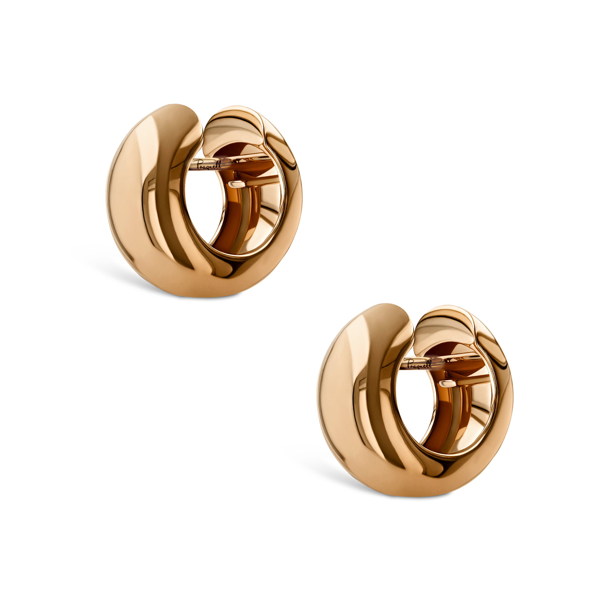 Rose Gold 8.5mm Wide Hoop Earrings _3