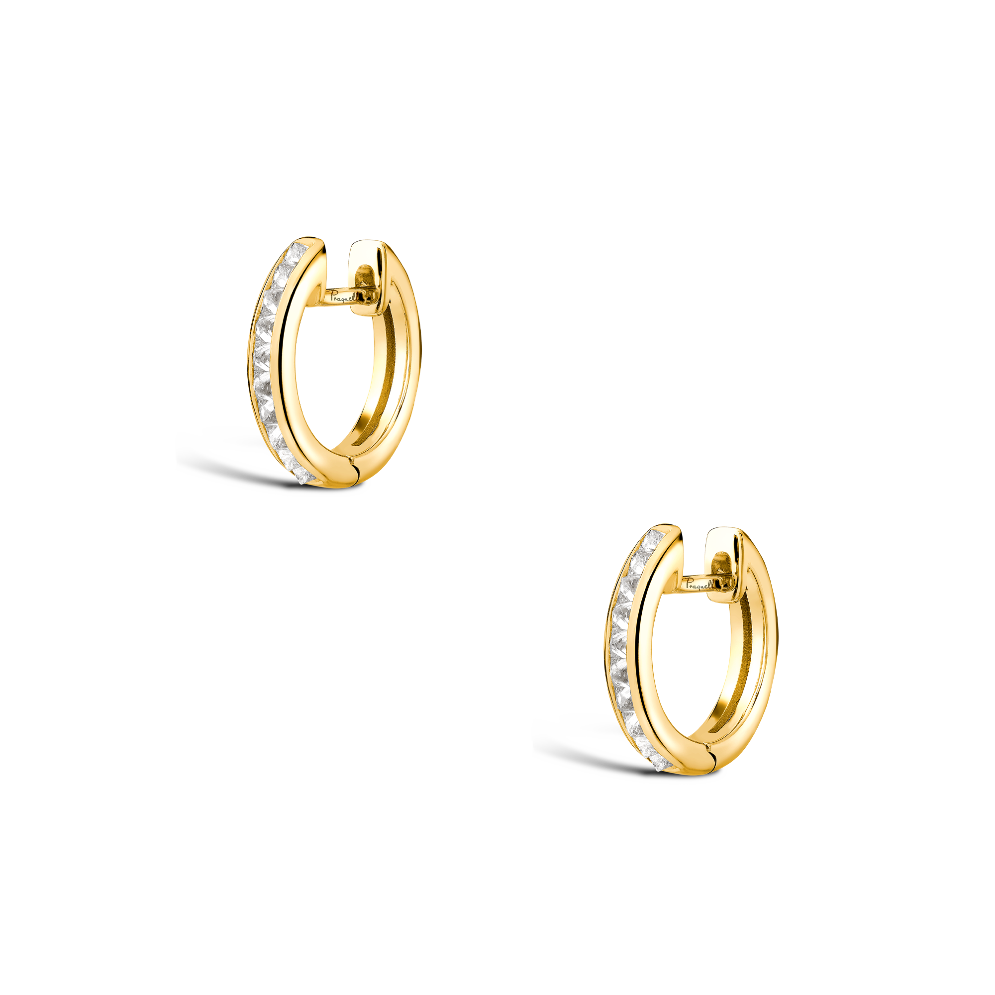 RockChic Diamond Hoop Earrings Princess Cut, Channel Set_3