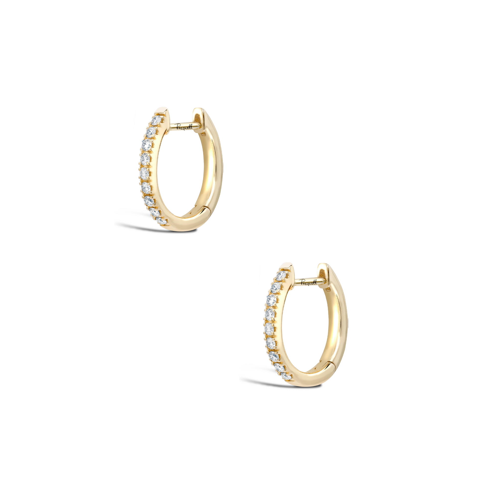 Brilliant Cut Diamond Hoop Earrings Brilliant Cut, Grain Set_3