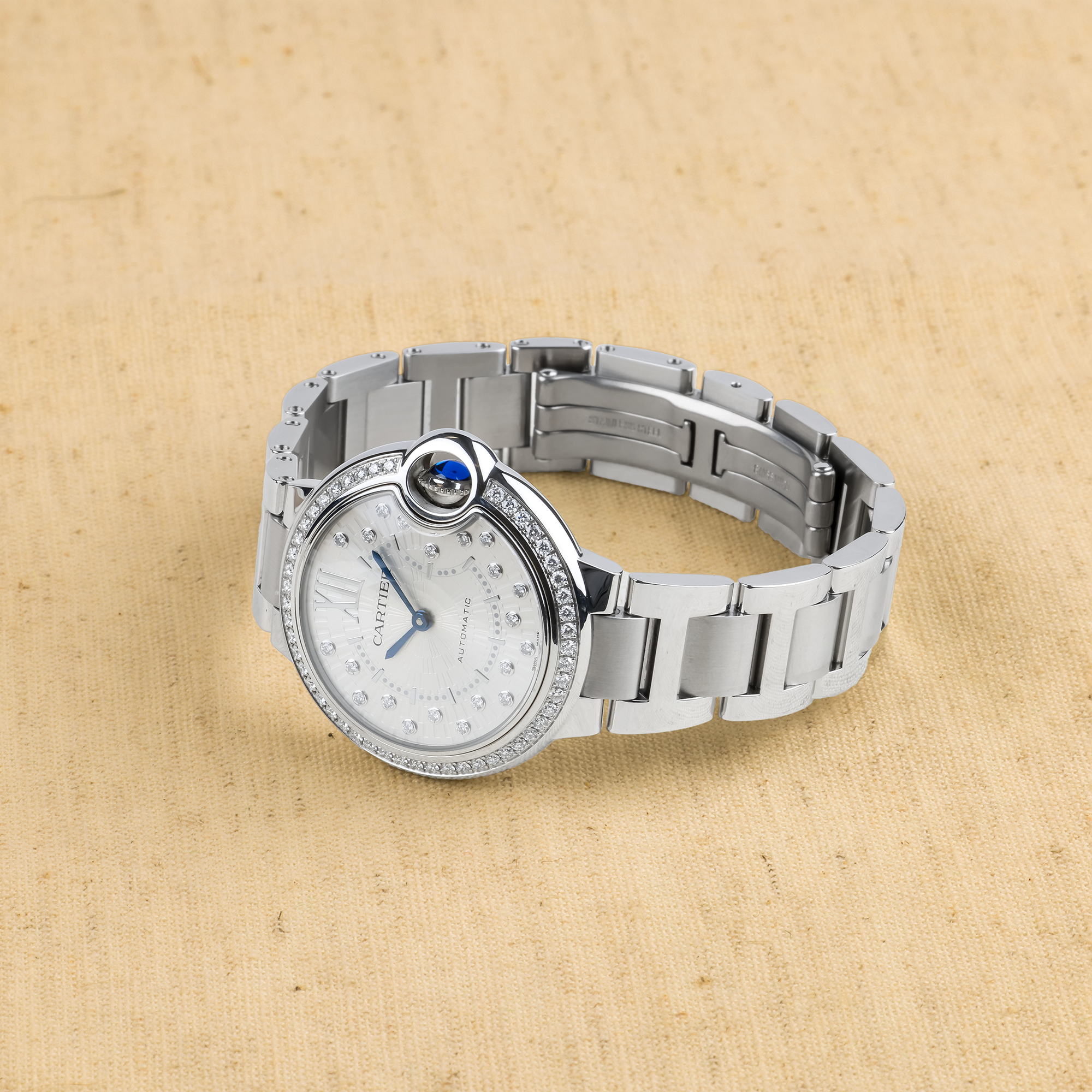 Cartier Ballon Bleu de Cartier 33mm, Silver Dial, Diamond Numerals_2