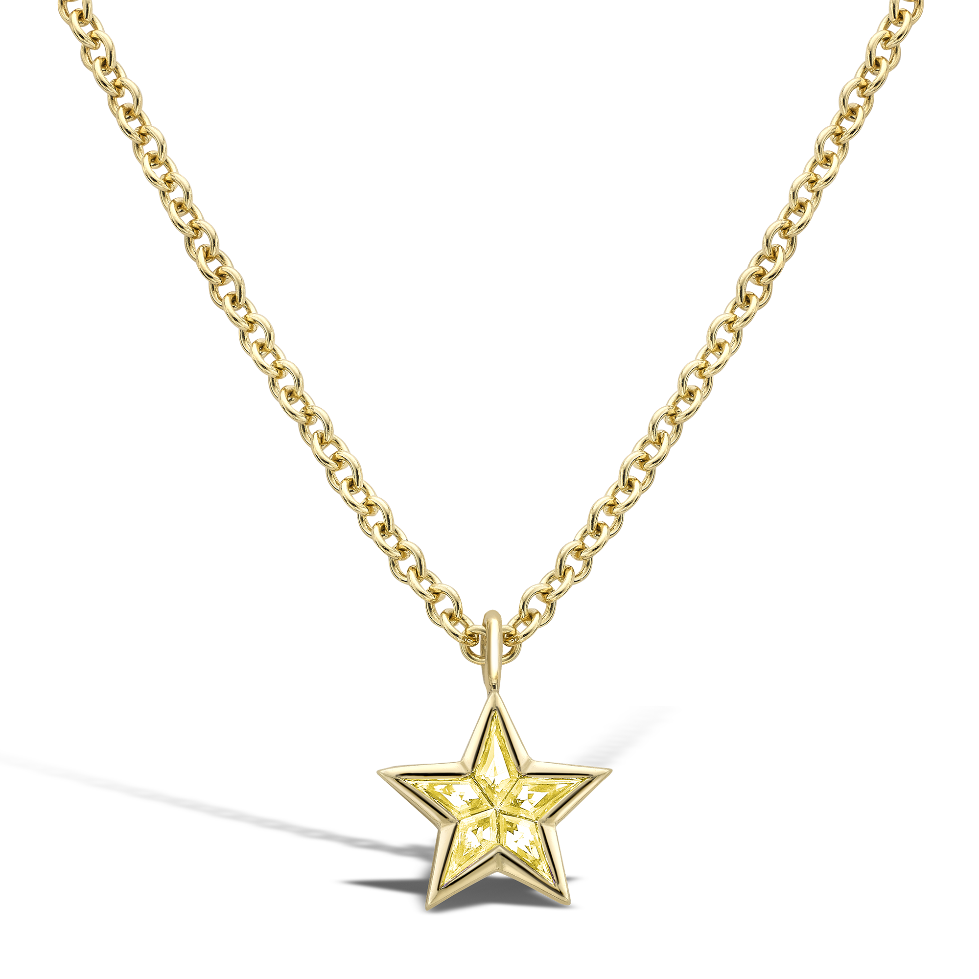 RockStar Yellow Sapphire Pendant Kite Cut, Rubover Set_1