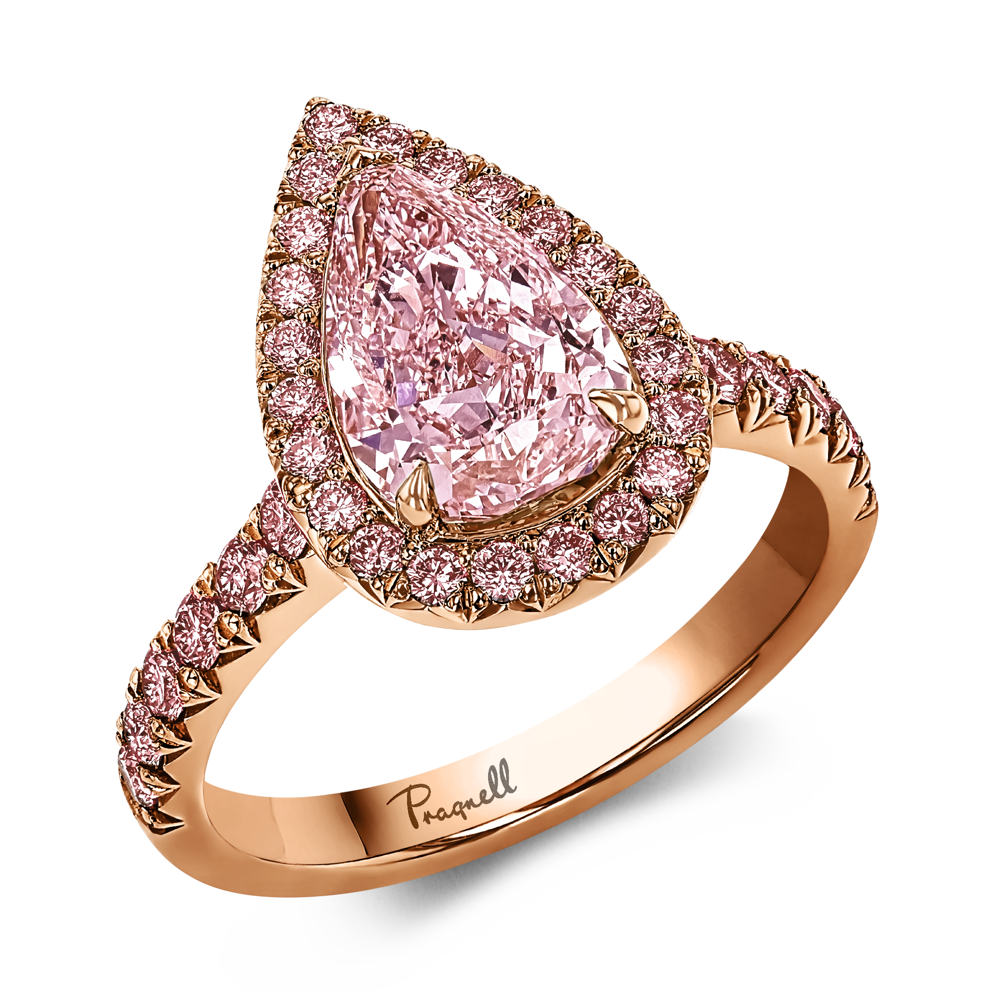 Masterpiece Celestial 2.01ct Pearshape Light Pink Diamond Cluster Ring Pearshape, Claw Set_1