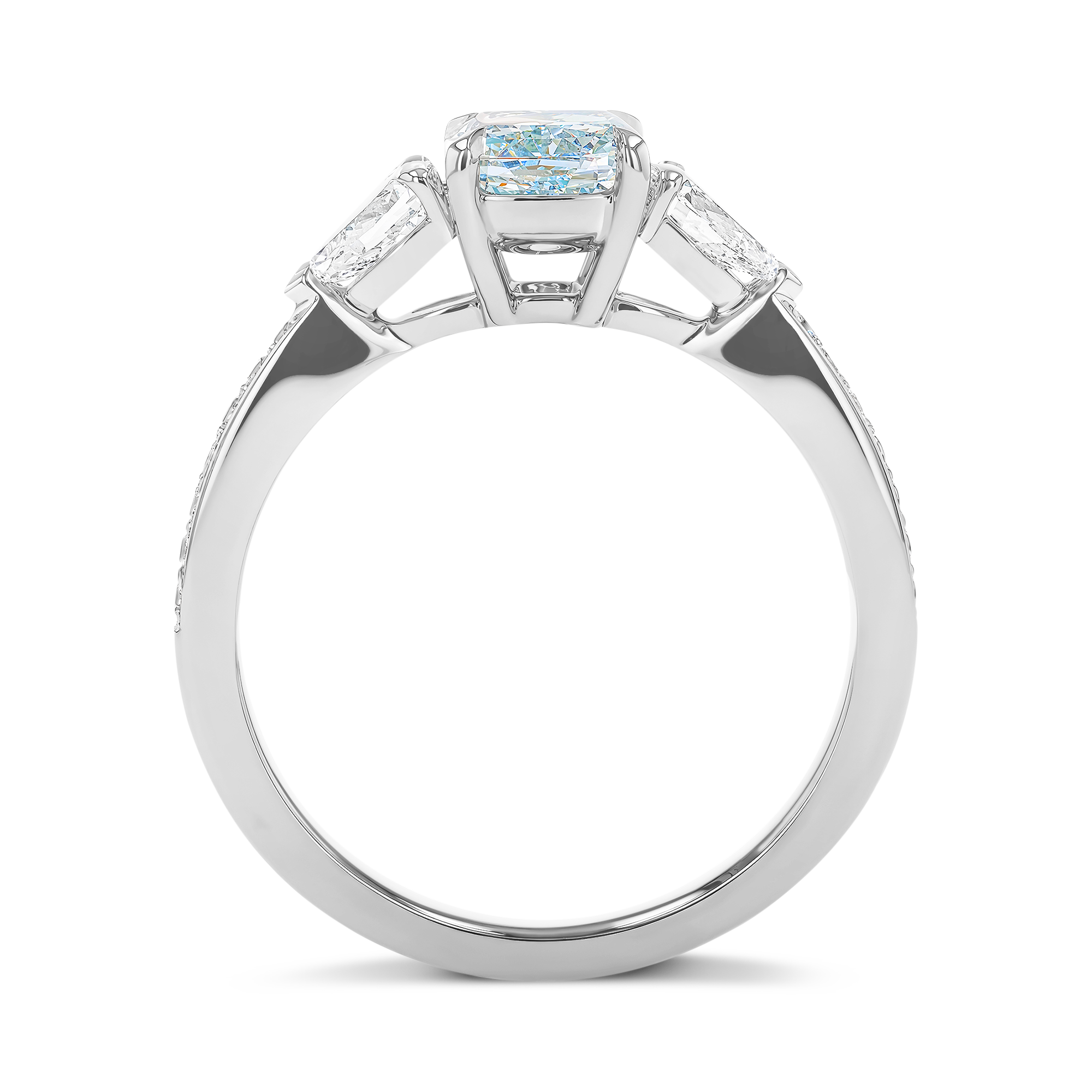 Masterpiece 1.12ct South African Fancy Intense Blue-Green Diamond Ring Cushion modern cut, Claw set_3