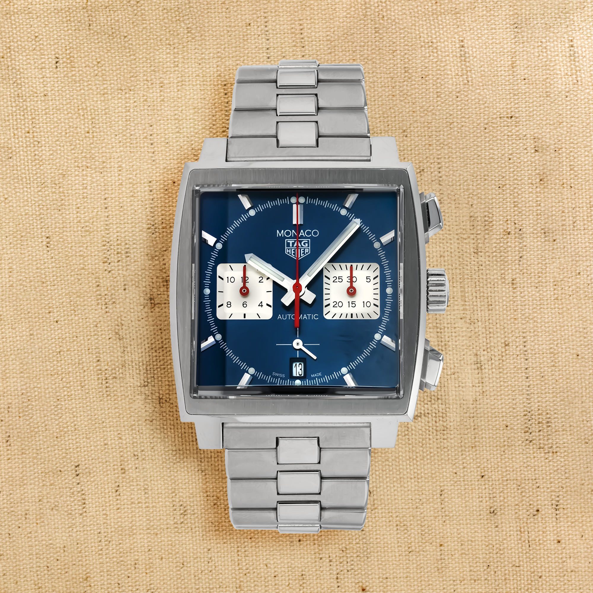 Pre Owned Tag Heuer Monaco CBL2111.BA0644 Watch 39mm Blue Dial