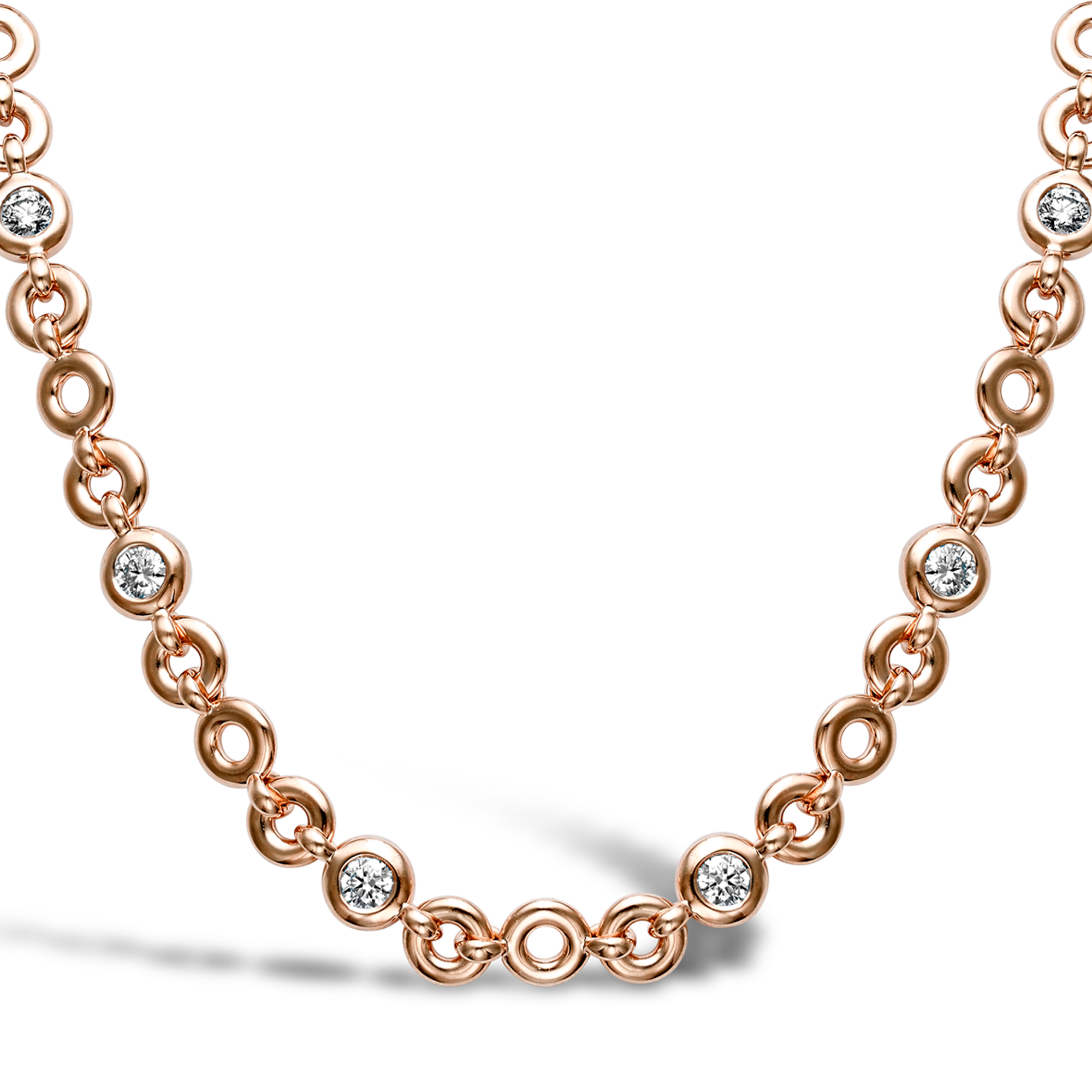 RockChain Ten Stone Diamond Necklace Brilliant Cut, Rubover Set_2