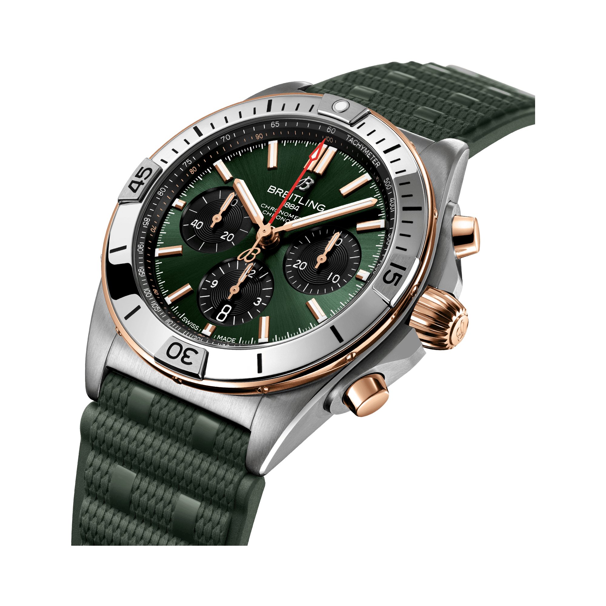 Breitling Chronomat B01 42mm, Green Dial, Baton Numerals_2