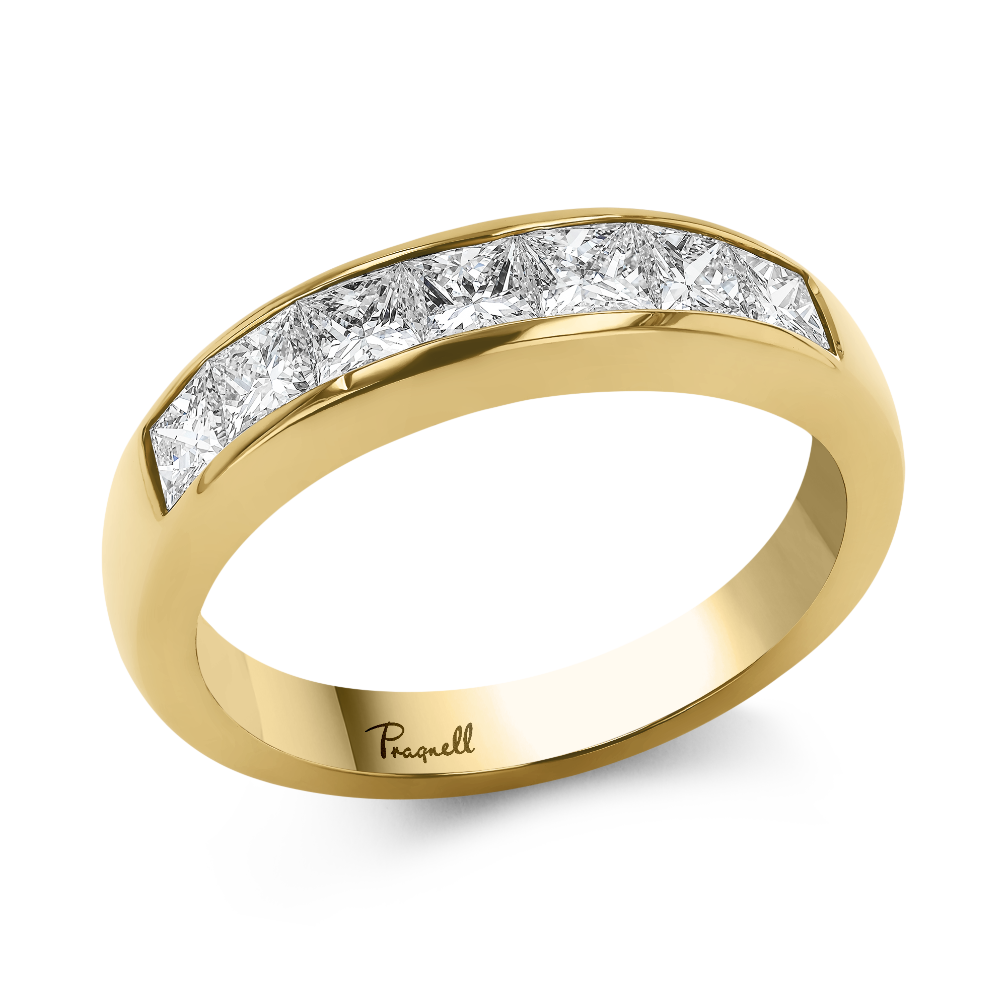 Princess Cut 1.00ct Diamond Half Eternity Ring Princess Cut, Channel Set_1