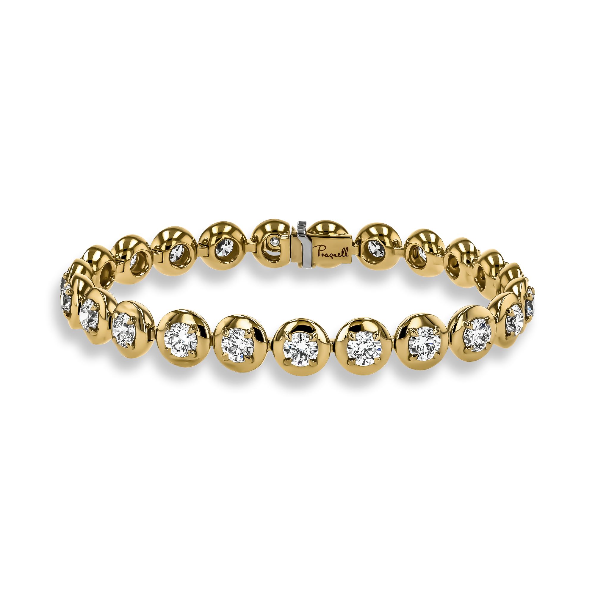 Skimming Stone 7.36ct Diamond Line Bracelet Brilliant cut, Claw set_1