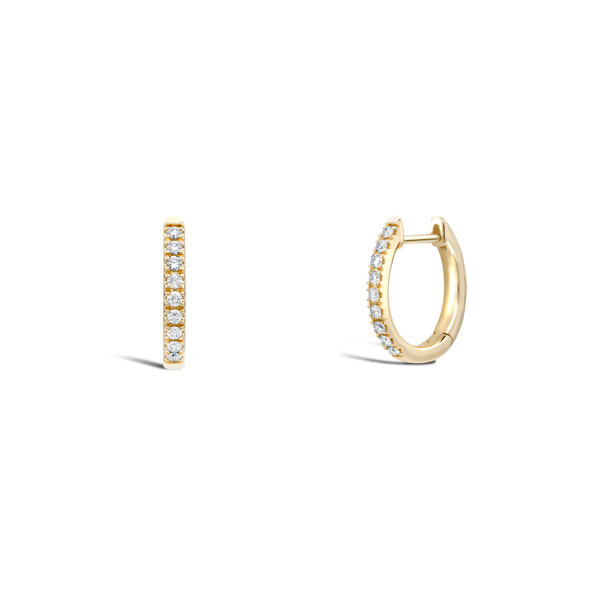 Brilliant Cut Diamond Hoop Earrings Brilliant Cut, Grain Set_1