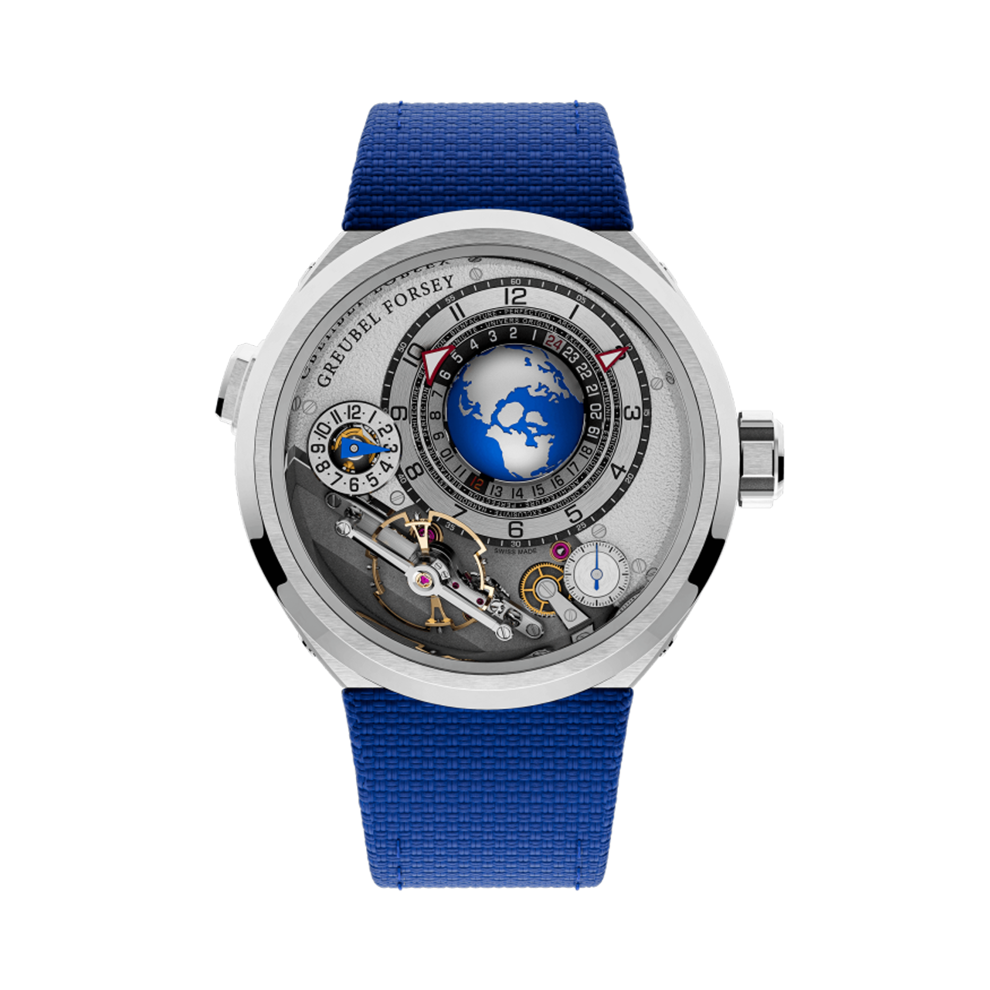 Greubel Forsey GMT Balancier Convexe 43.5mm, Silver Dial, Arabic Markers_1