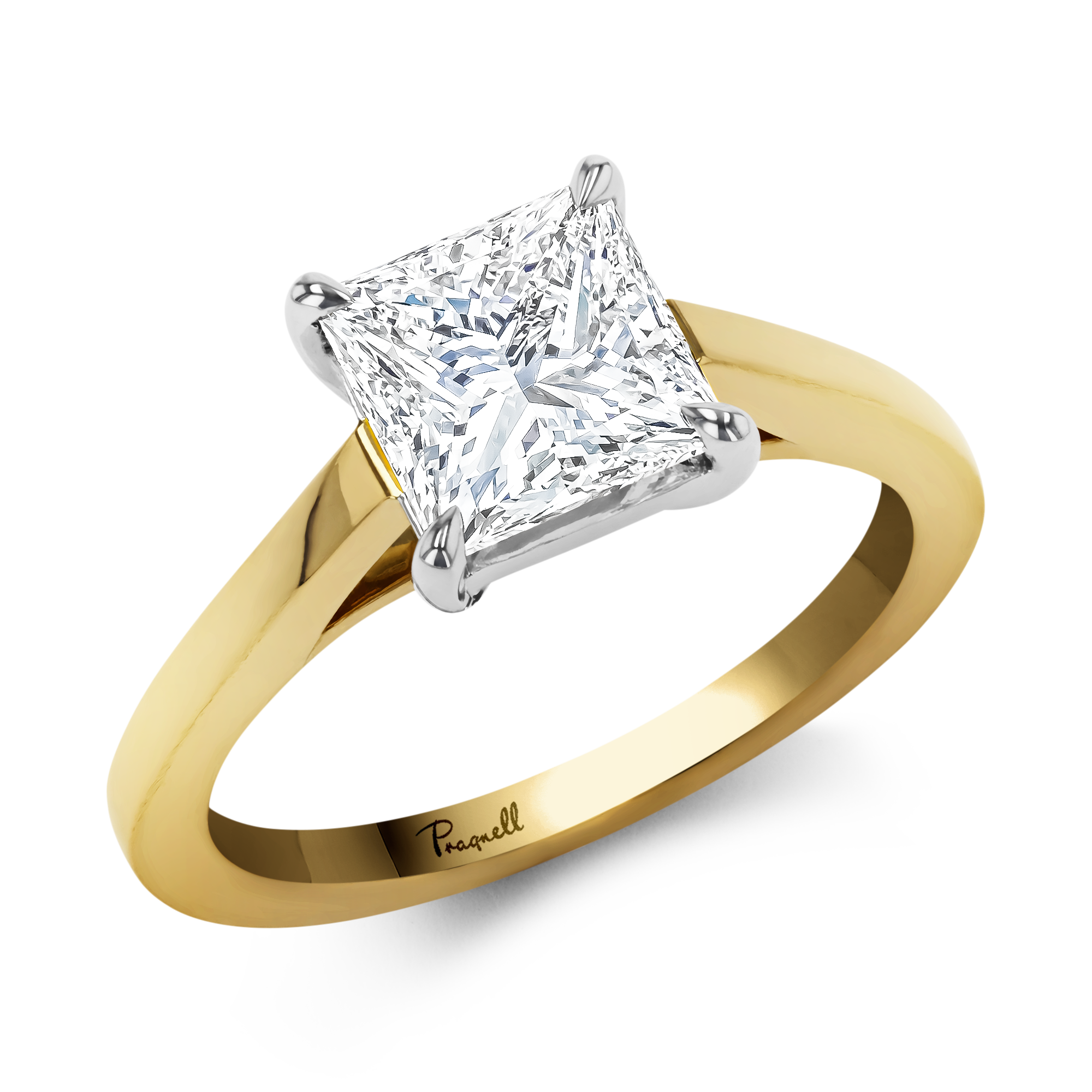 Classic 2.01ct Diamond Solitaire Ring Princess Cut, Claw Set_1