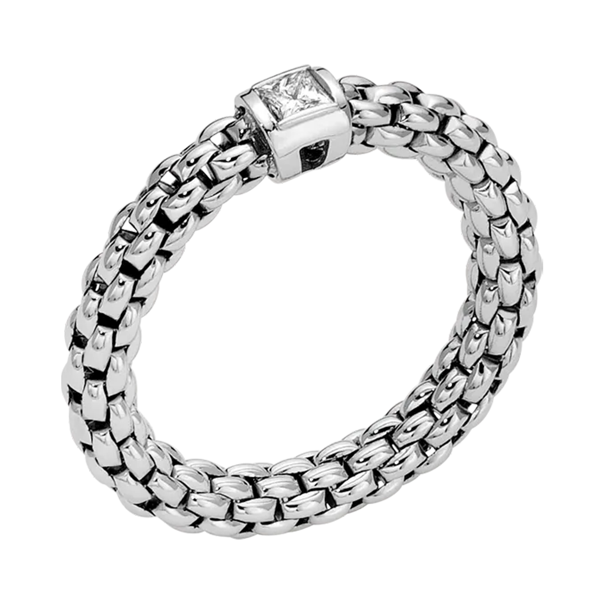 Fope Souls Flex-It Diamond Ring Square Cut, Rubover Set_1