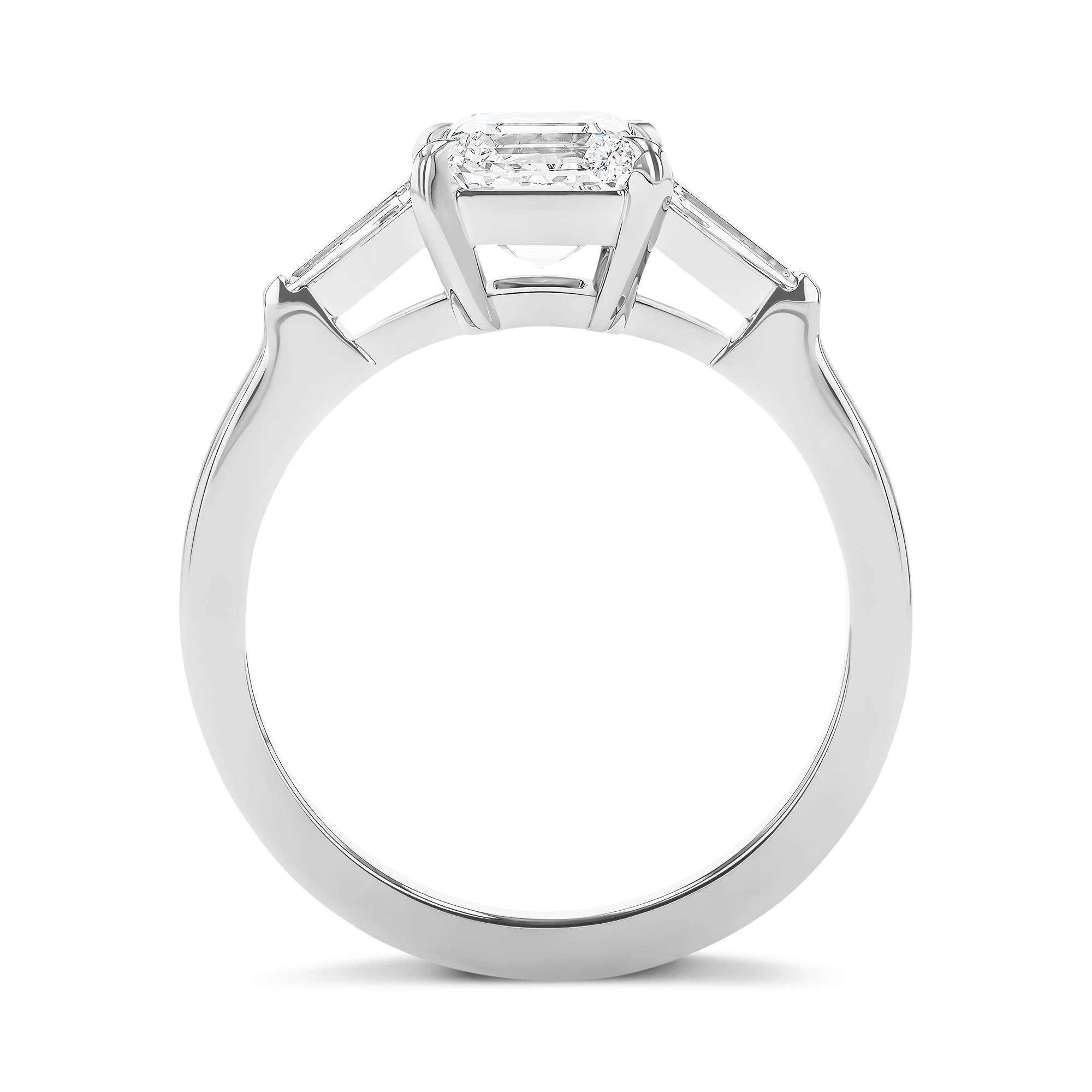 Asscher Cut 1.70ct Diamond Ring Asscher & Baguette Cut, Claw Set_3