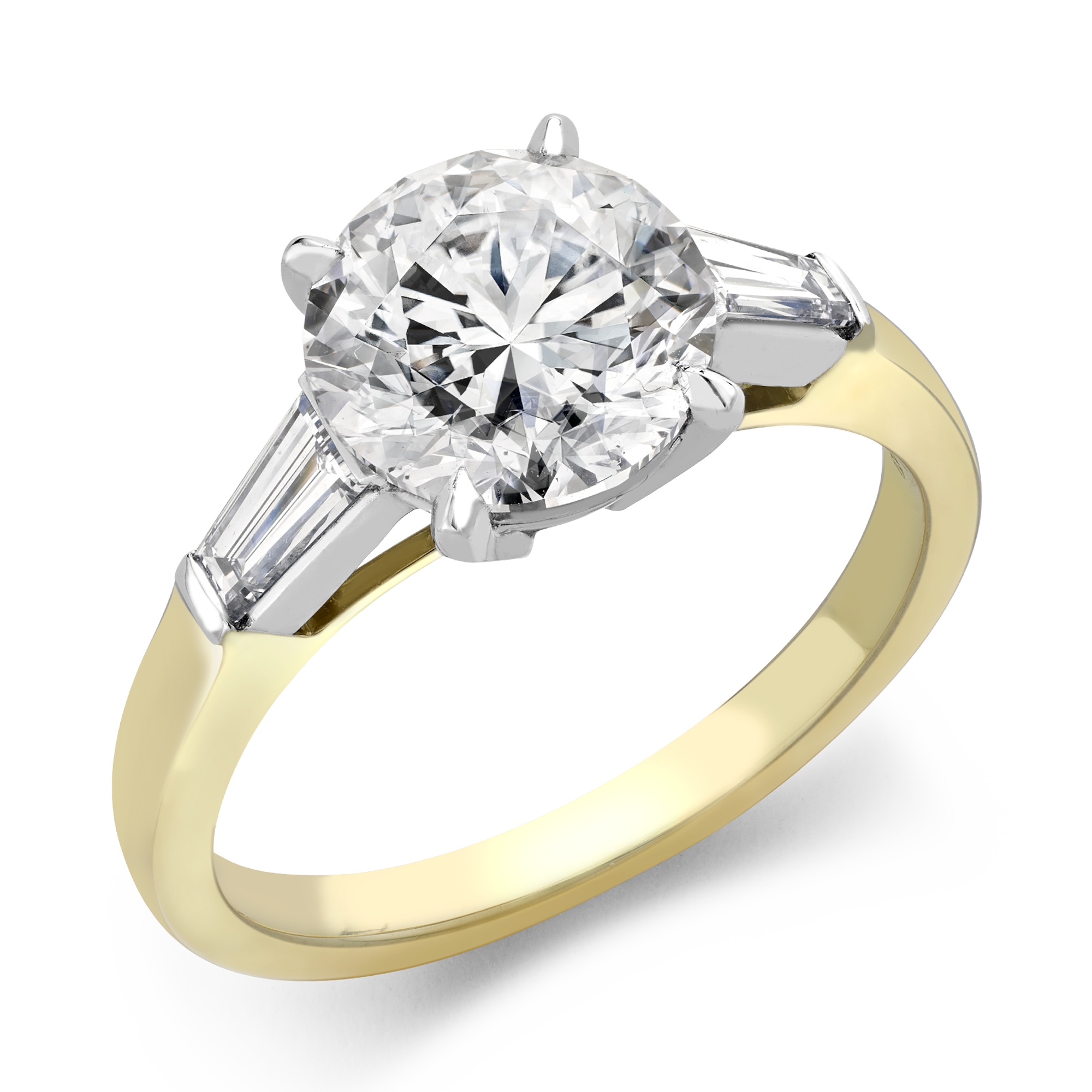 Regency 2.50ct Diamond Solitaire Ring in 18ct Yellow Gold and Platinum ...
