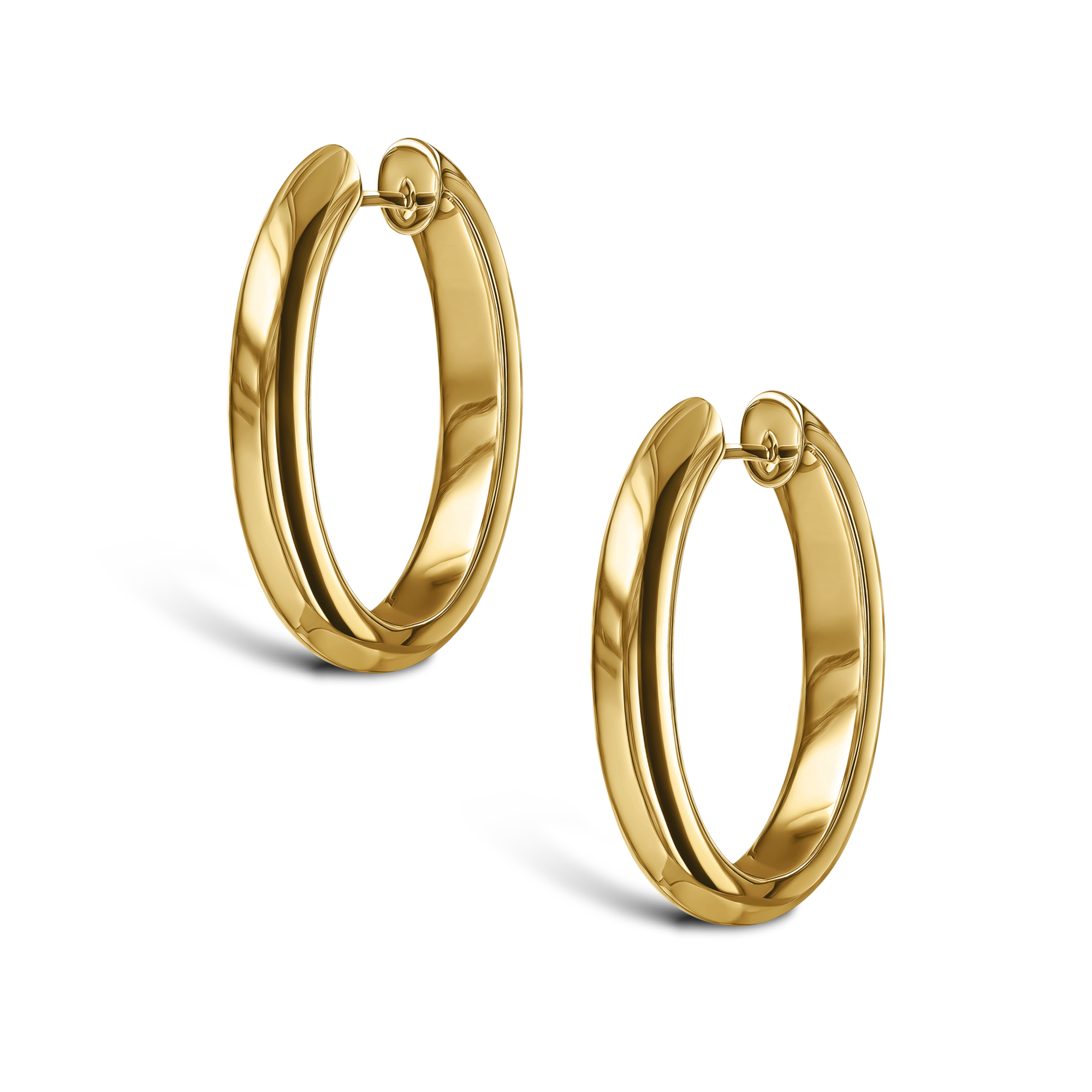 Yellow Gold Hoop Earrings _3