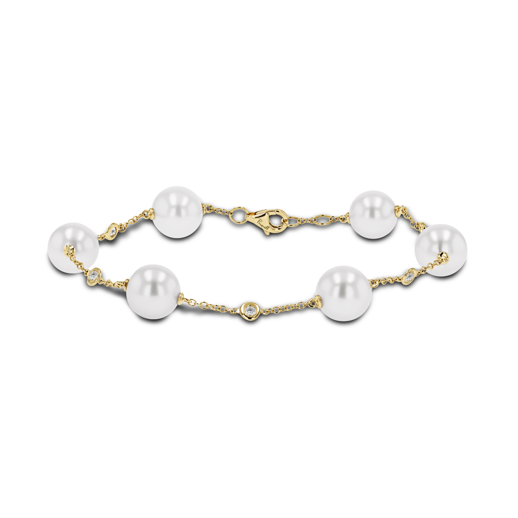 Akoya Pearl Bracelet with Brilliant Cut Diamonds 8mm - 9mm_1