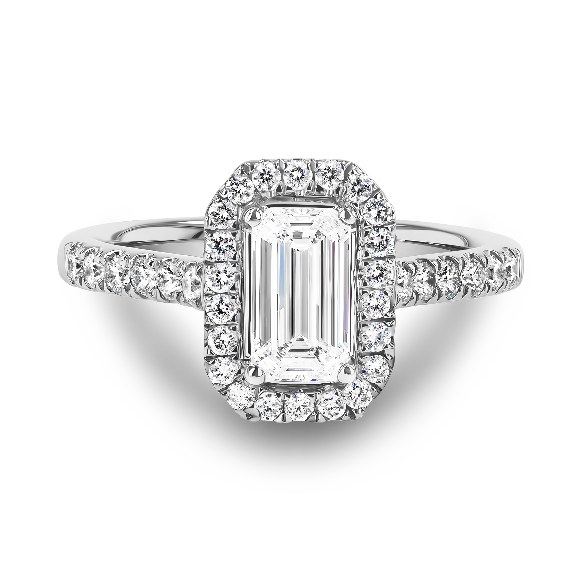 Celestial 0.70ct Diamond Cluster Ring Emerald Cut, Claw Set_2