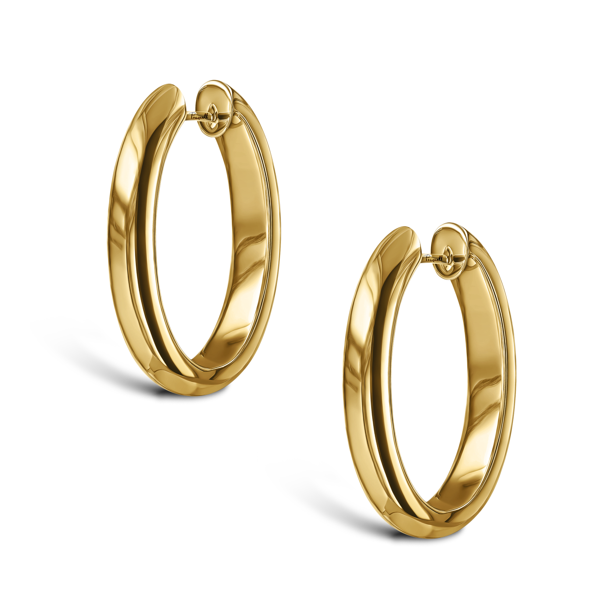 Yellow Gold Hoop Earrings _3