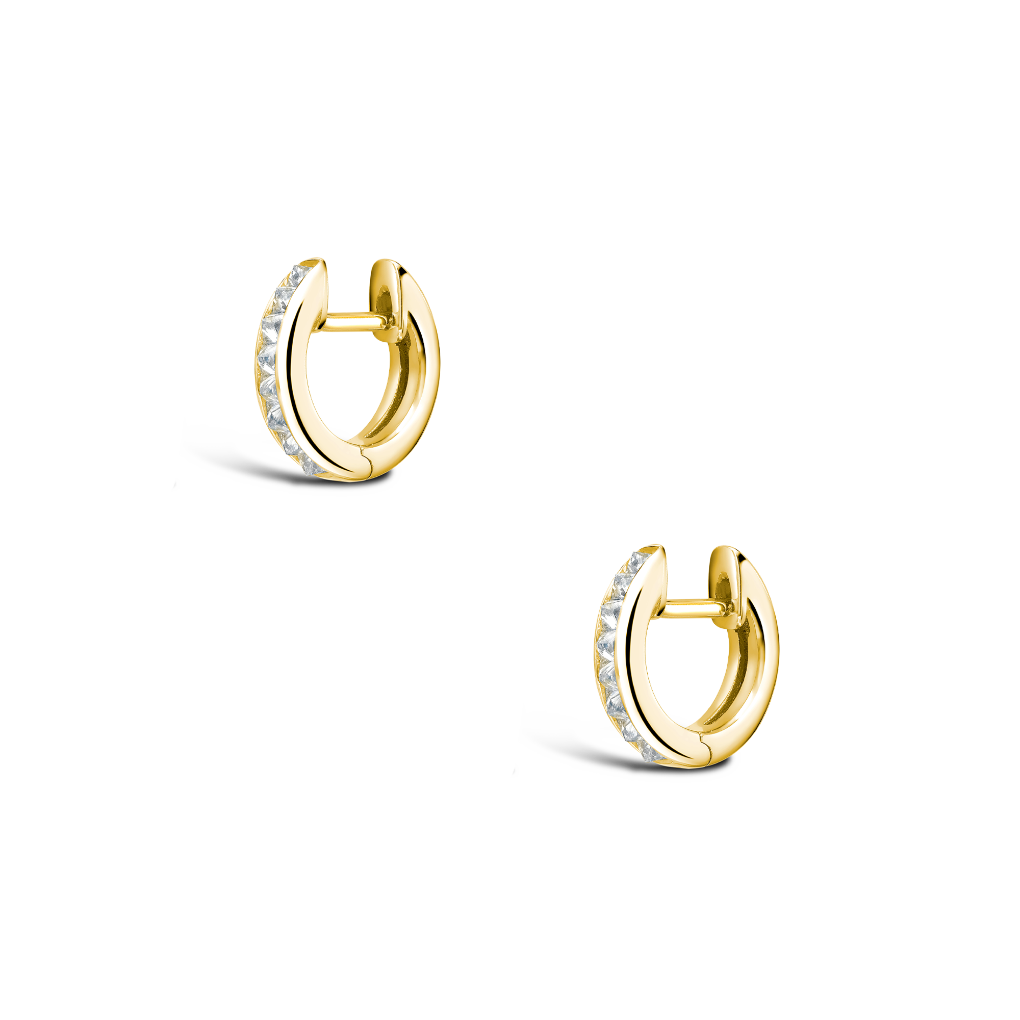 RockChic Diamond Hoop Earrings Princess Cut, Channel Set_3