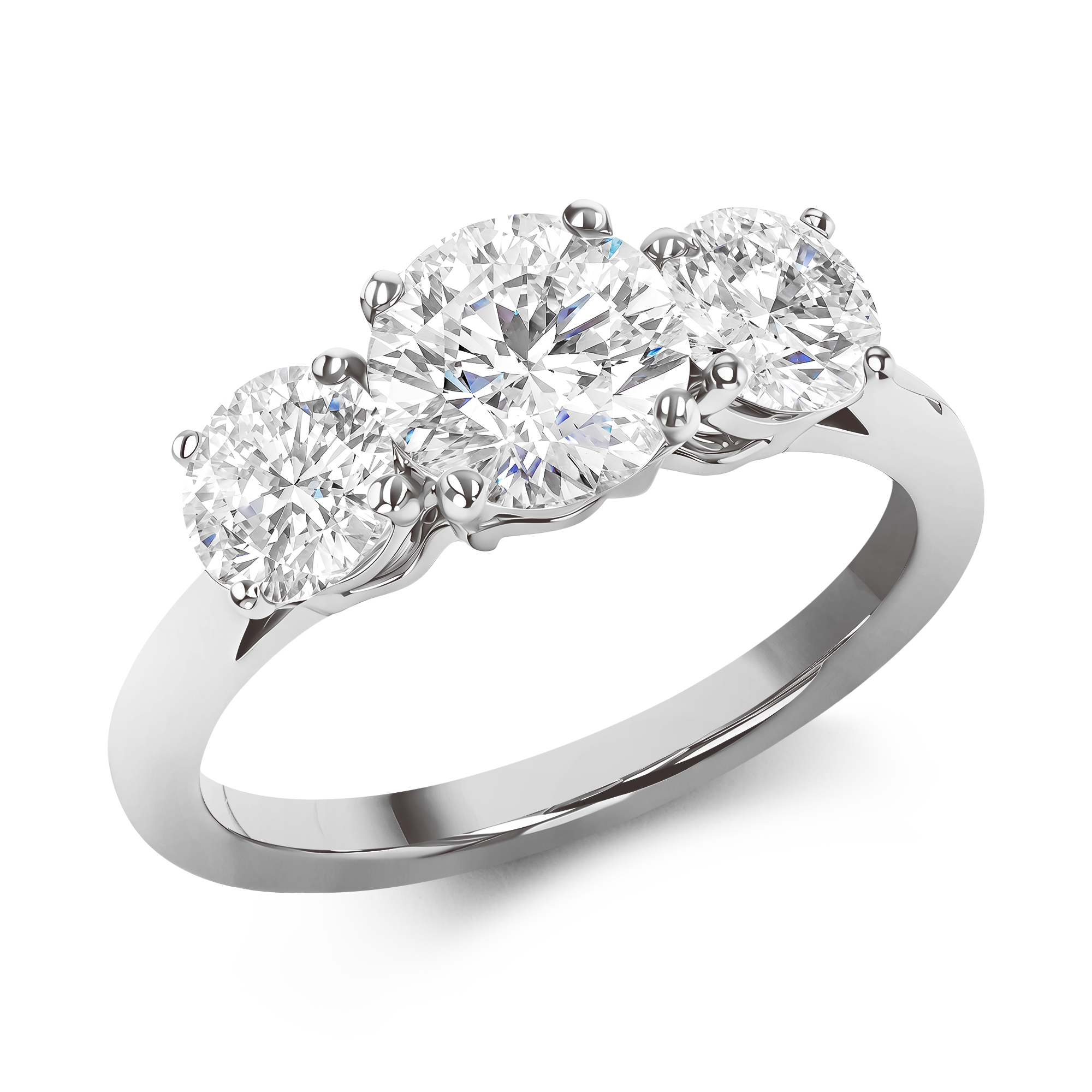 Trilogy 2.20ct Diamond Three Stone Ring Brilliant cut, Claw set_1