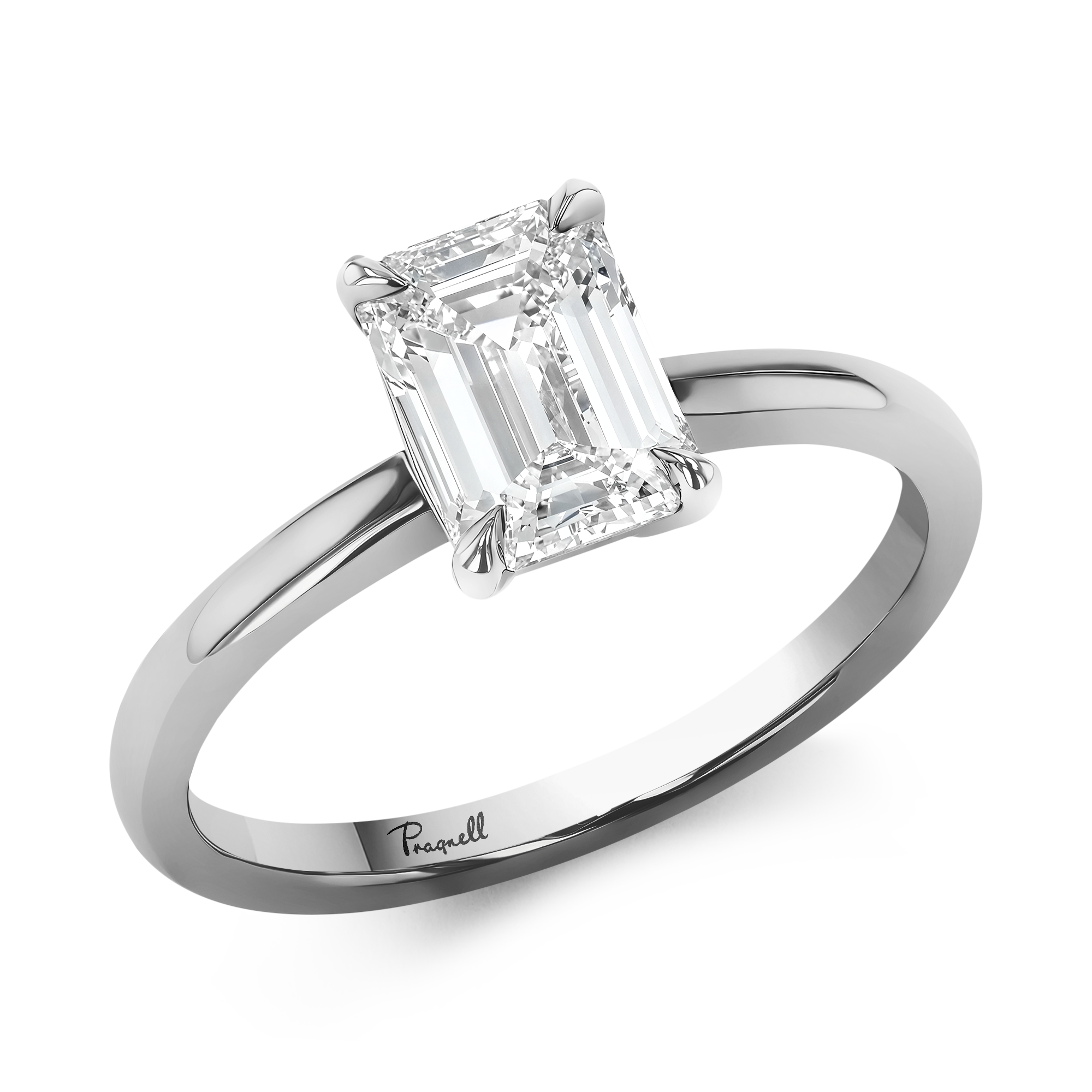 Classic 1.70ct Diamond Ring Emerald Cut, Claw Set_1