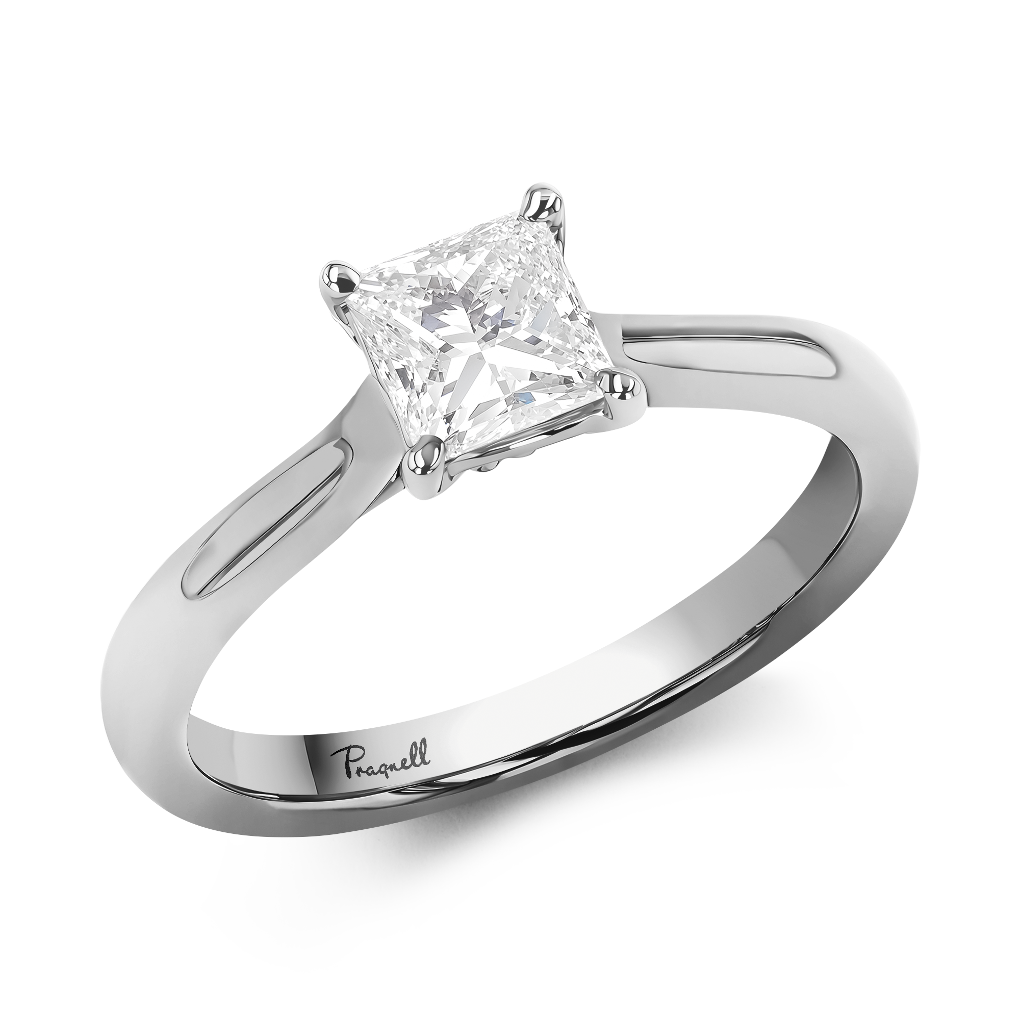 Gaia 0.76ct Diamond Solitaire Ring Princess Cut. Claw Set_1