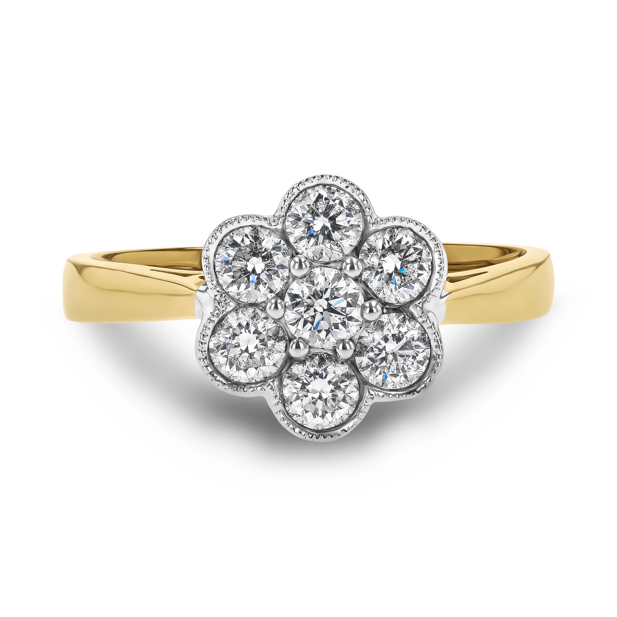 Brilliant Cut 0.75ct Diamond Daisy Cluster Ring Brilliant cut, Claw set_2