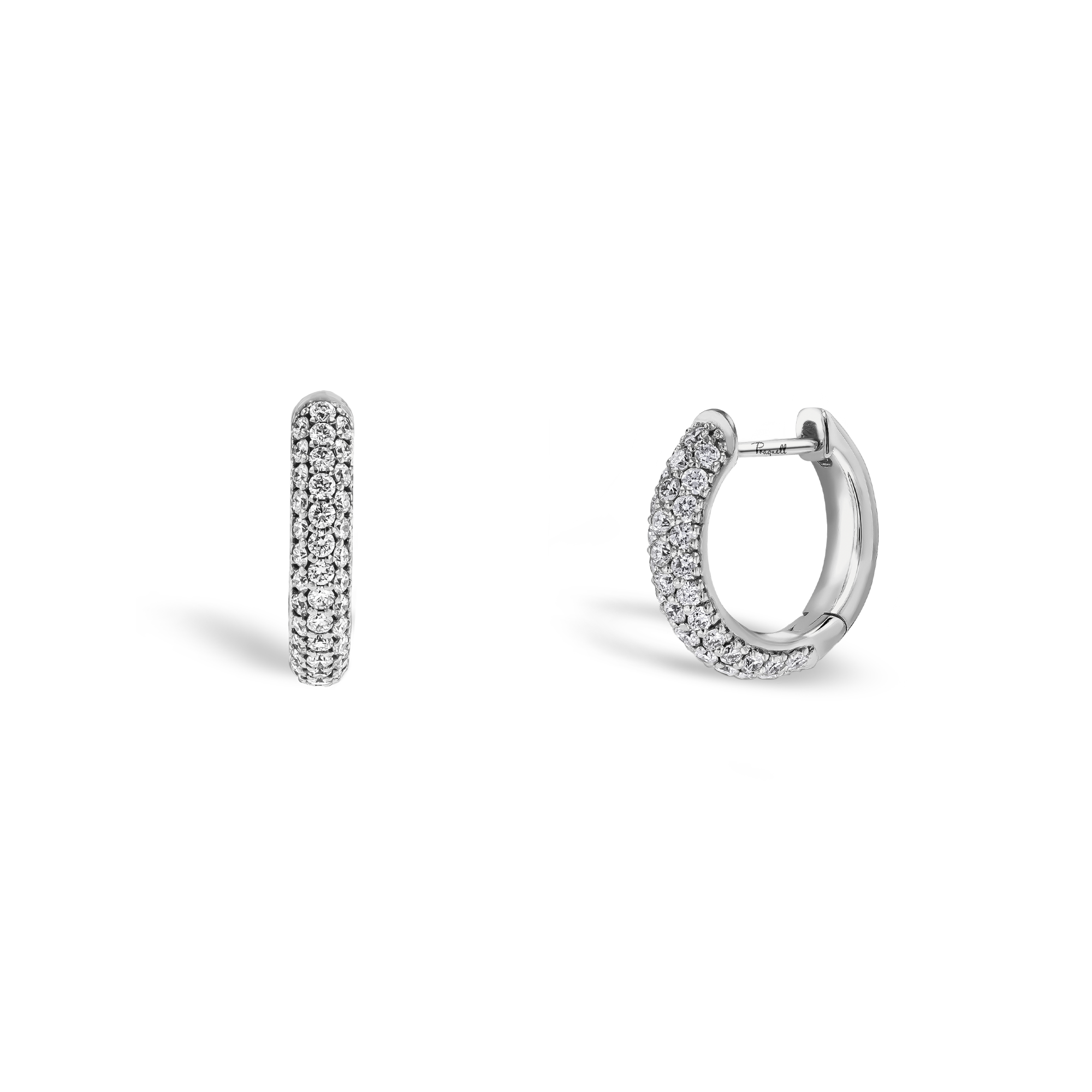 Diamond Hoop Earrings Brilliant Cut, Pave Set_1