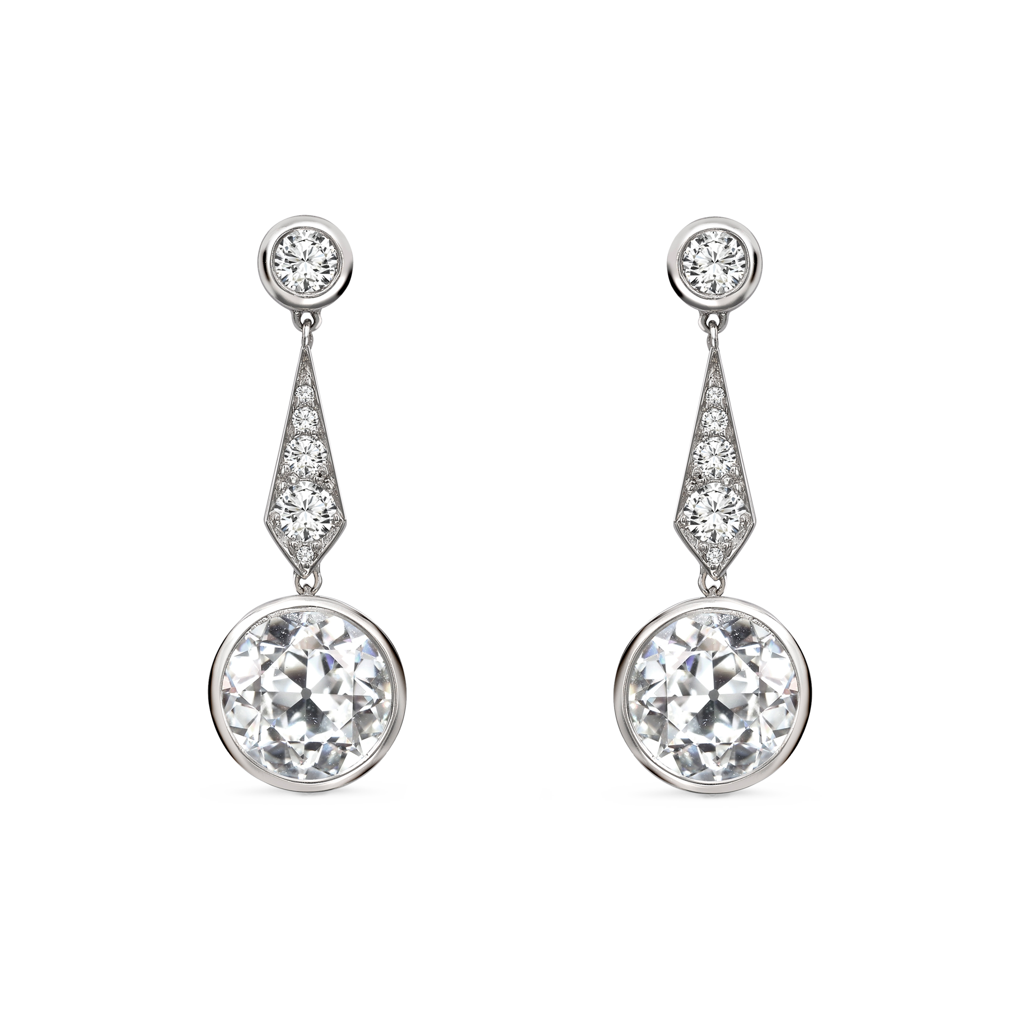 Diamond Drop Earrings Certified Old Cut Diamond Drop Earrings_1