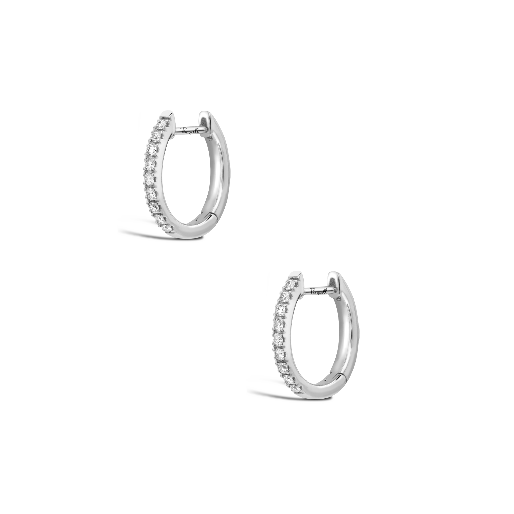 Brilliant Cut Diamond Hoop Earrings Brilliant Cut, Grain Set_3