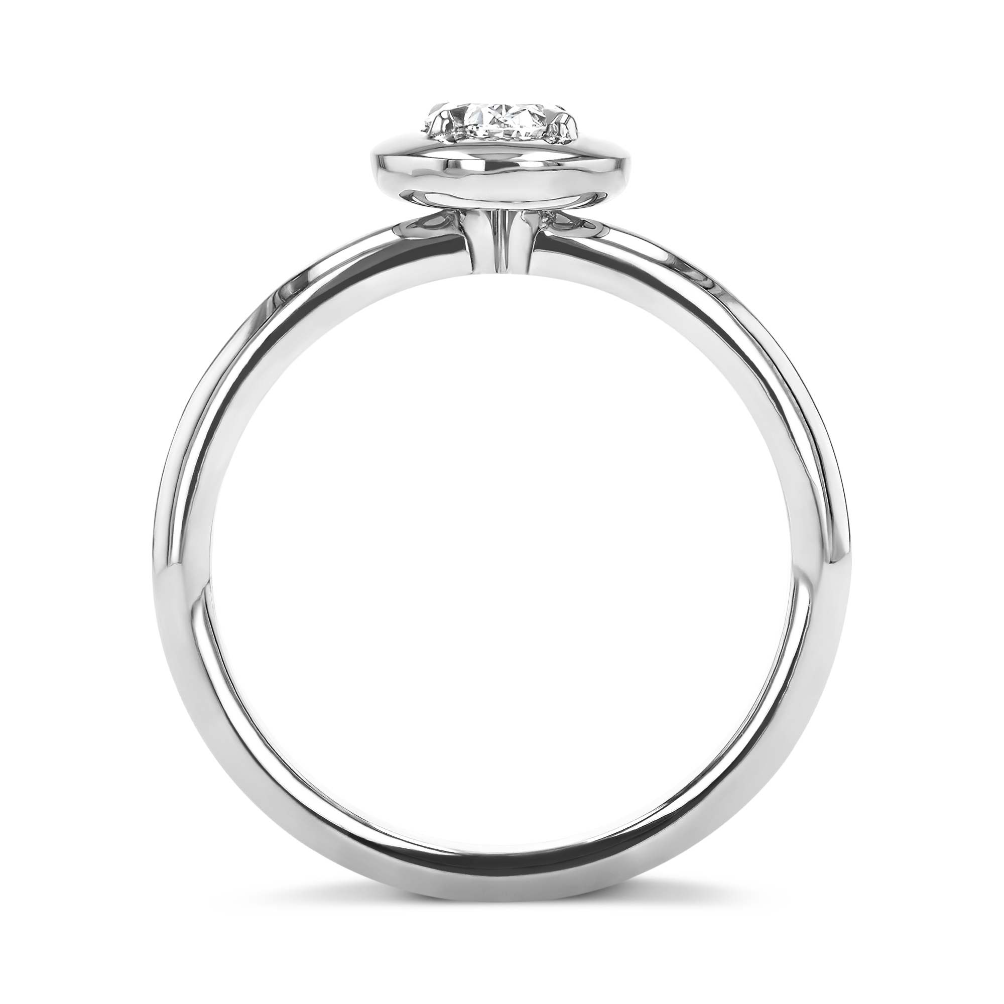 Skimming Stone 0.50ct Diamond Solitaire Ring Oval Cut, Claw Set_3