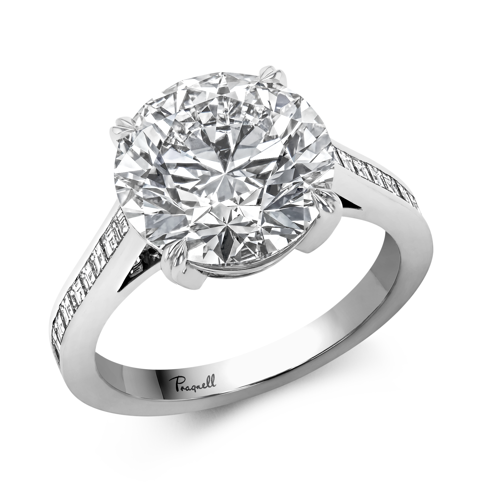 Deco Setting 5.26ct Diamond Solitaire Ring Brilliant cut, Claw set_1