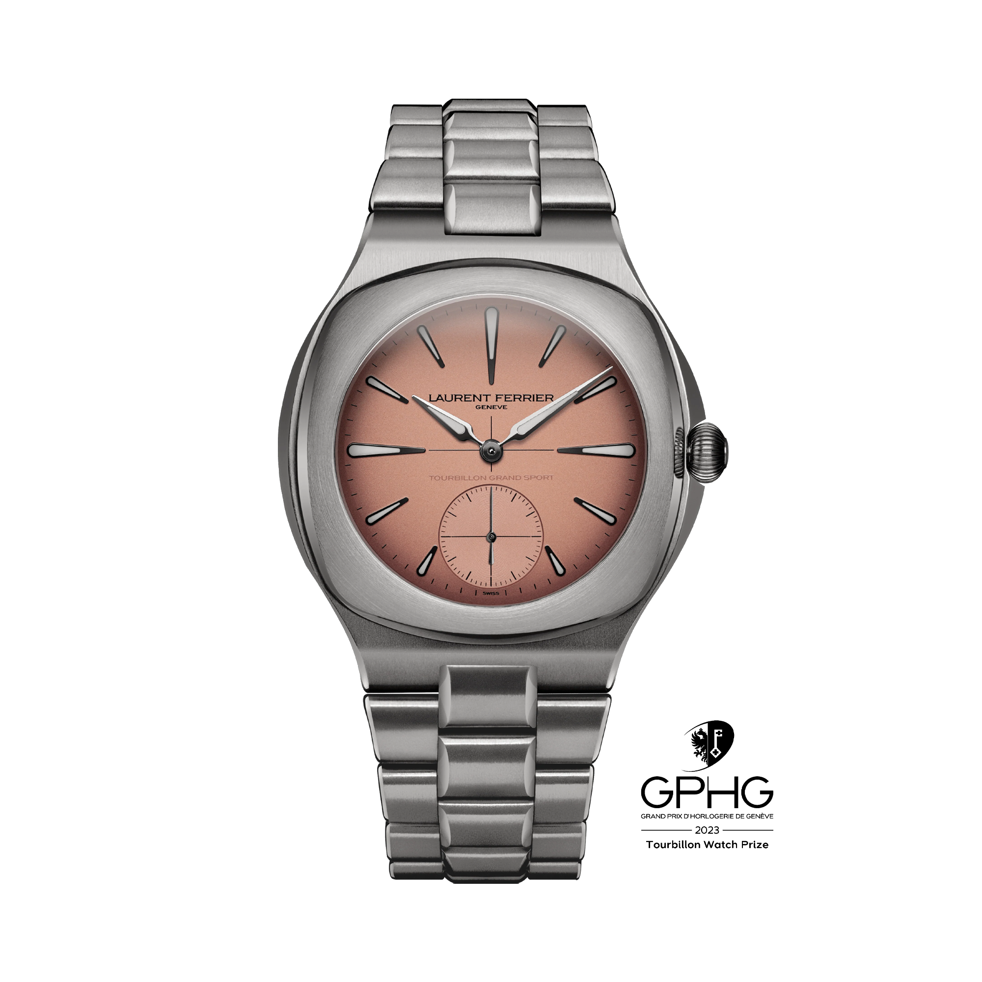 Laurent Ferrier Grand Sport Tourbilion 44mm, Salmon-pink Opaline Dial, Baton Numerals_1