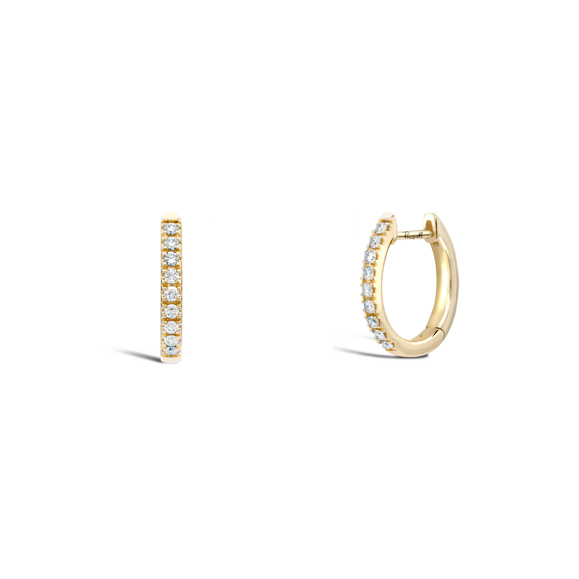 Brilliant Cut Diamond Hoop Earrings Brilliant Cut, Grain Set_1