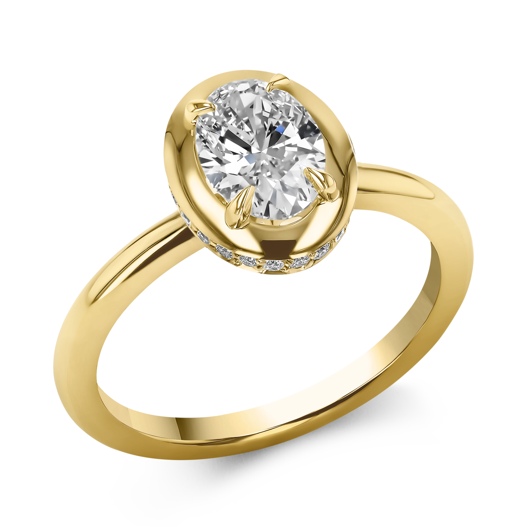 Skimming Stone 0.90ct Oval Diamond Solitaire Ring Oval Cut, Claw Set_1