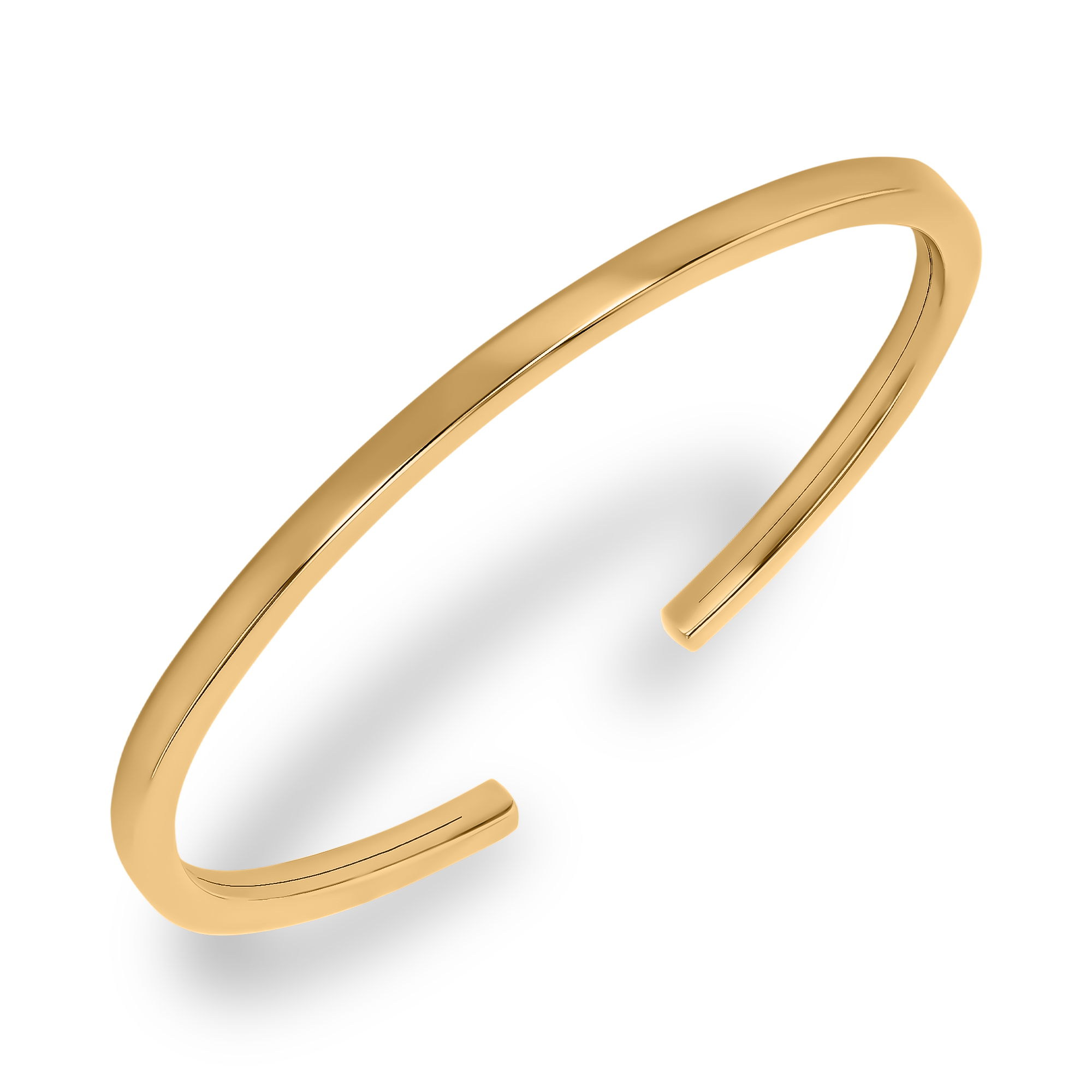 Yellow Gold Polished Square Bangle _2