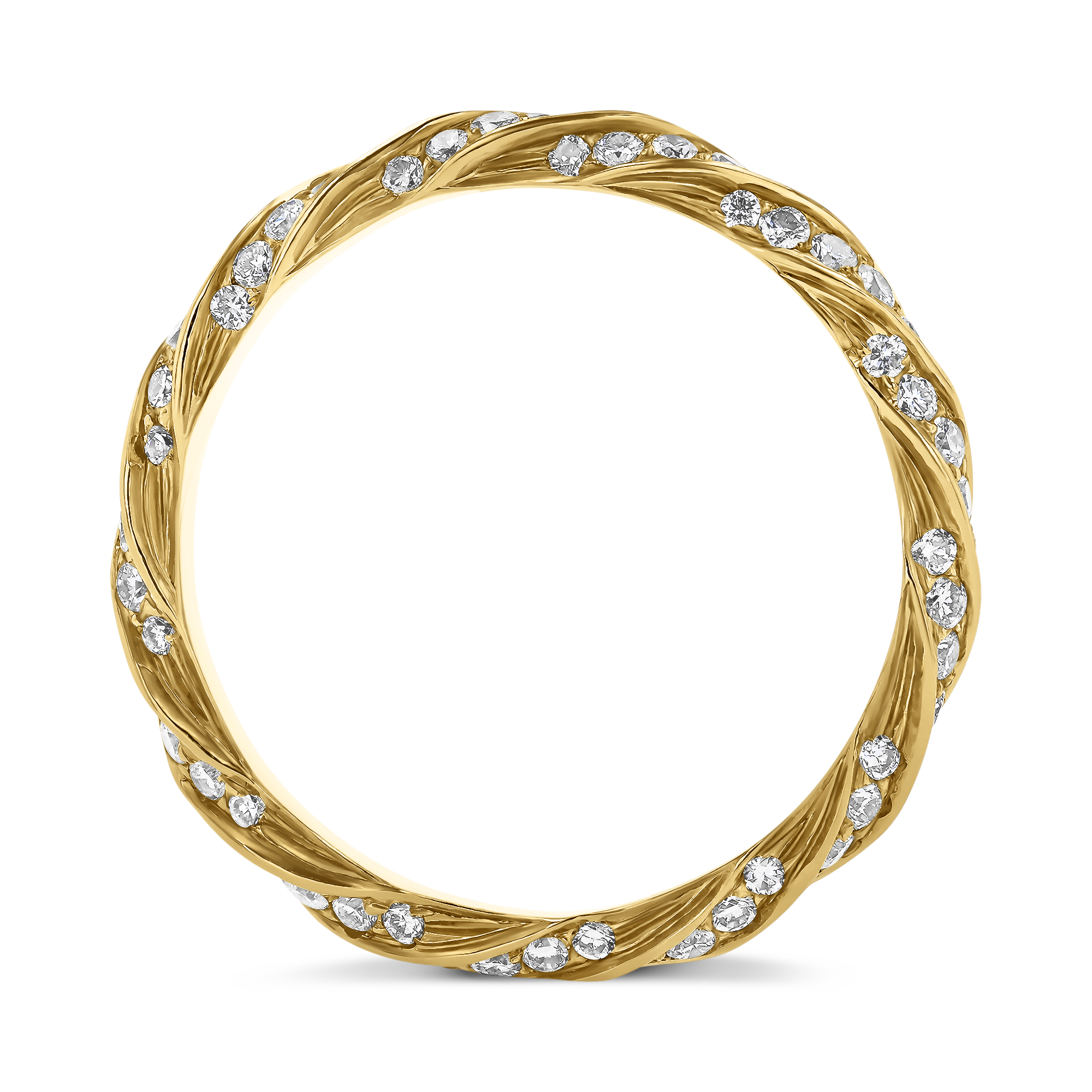 Brilliant Cut 0.80ct Twist Eternity Ring in 18ct Yellow Gold Brilliant Cut, Grain Set_3