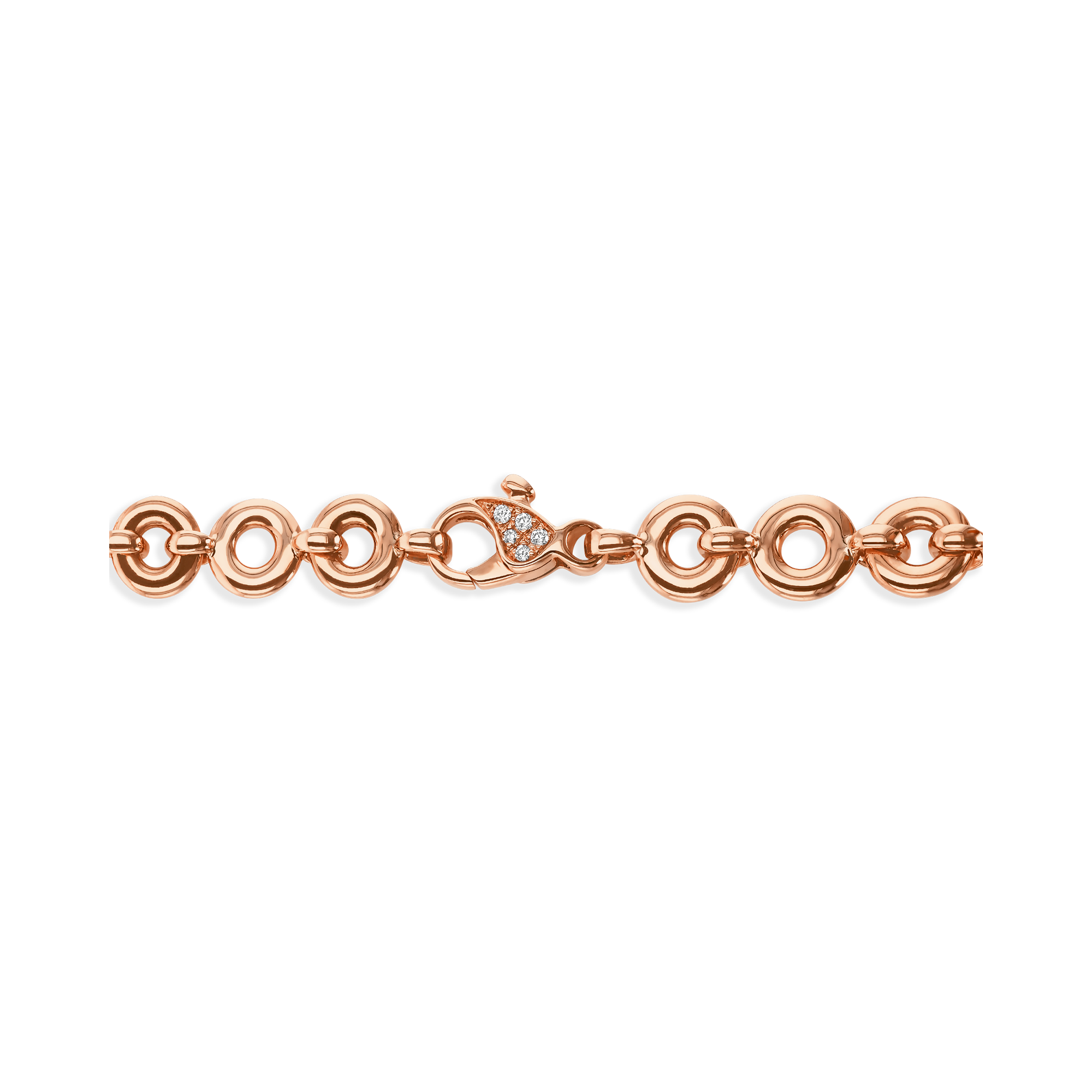 Rockchain Necklace 0.09ct in 18ct Rose Gold Brilliant Cut, Grain Set_3