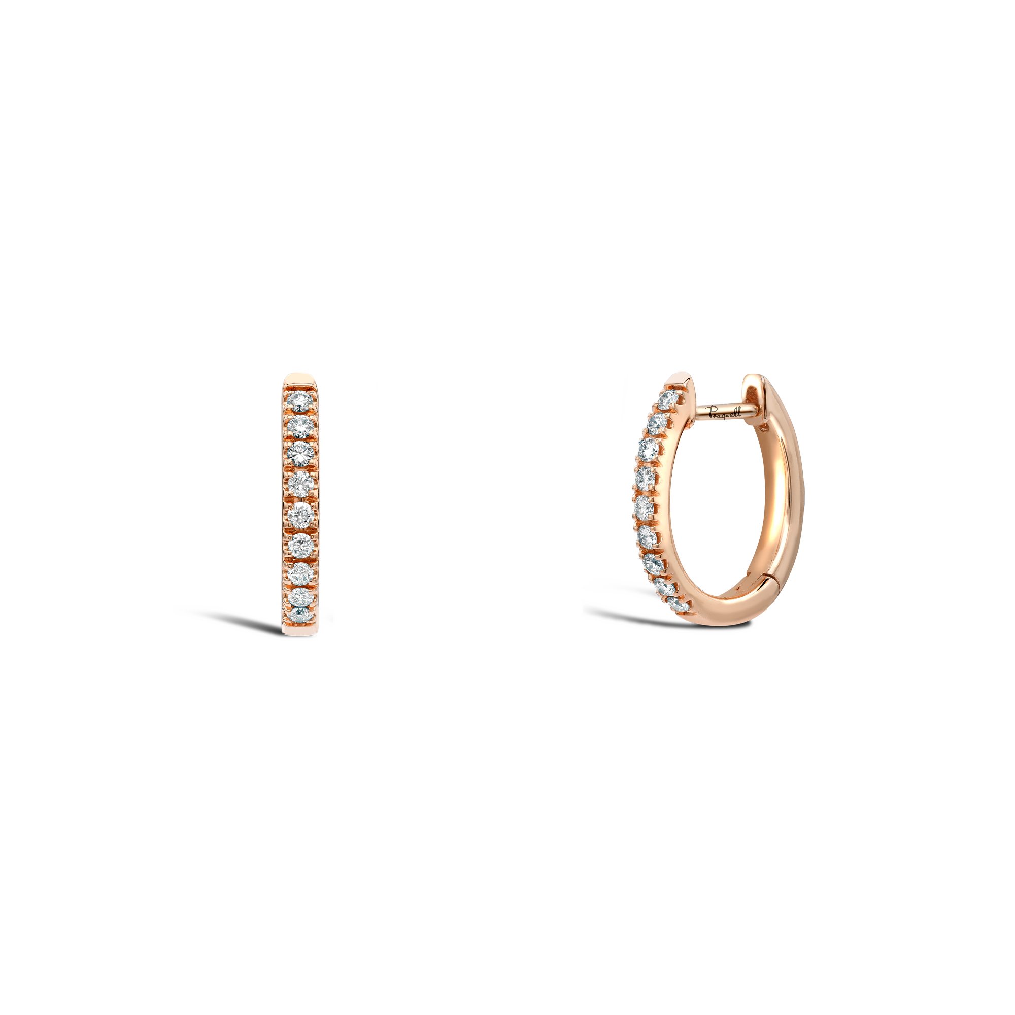 Brilliant Cut Diamond Hoop Earrings Brilliant Cut, Grain Set_1