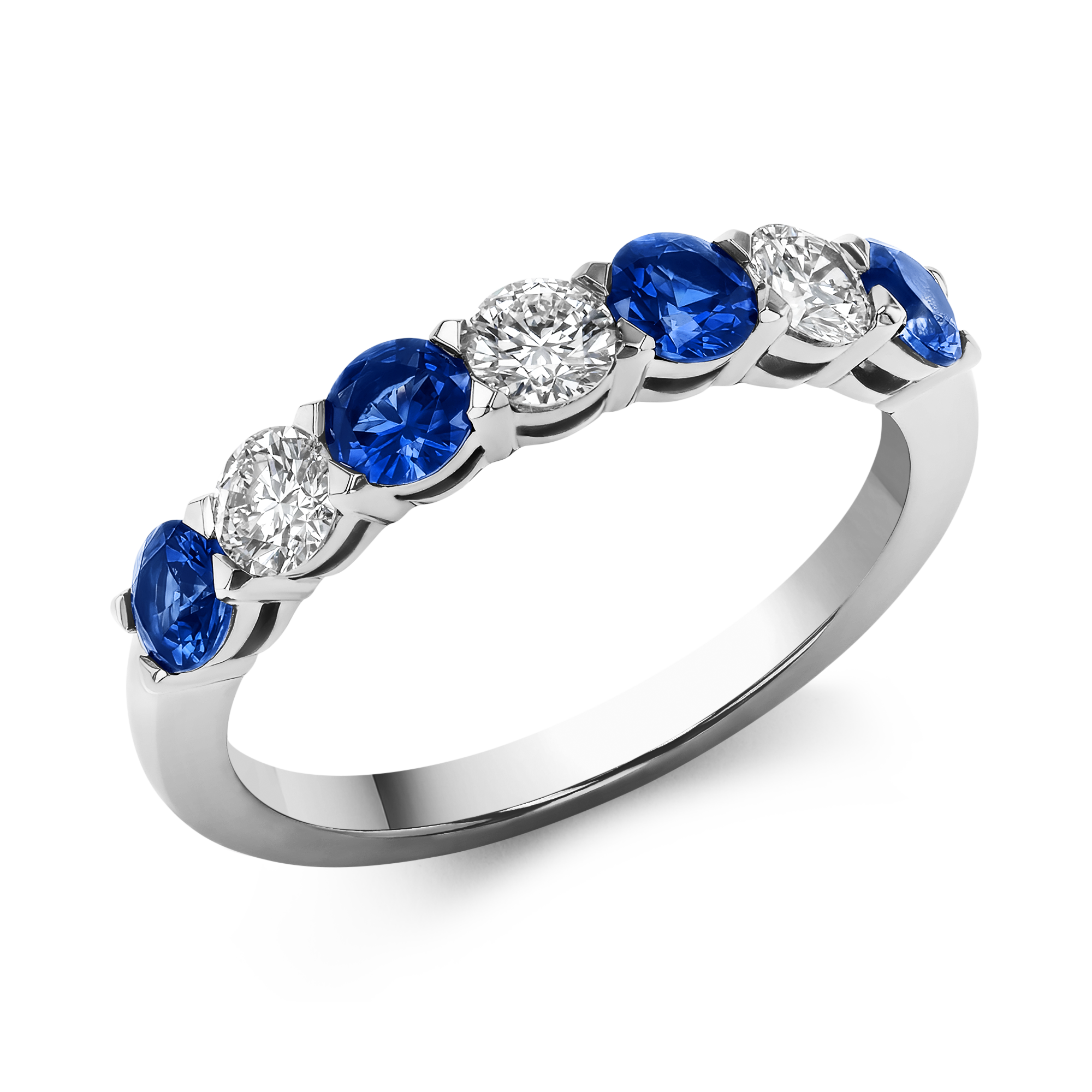 Seven Stone Sapphire and Diamond Ring Brilliant cut, Claw set_1