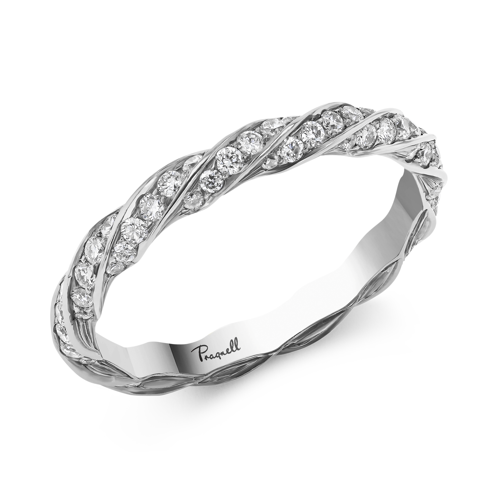 Brilliant Cut 0.80ct Twist Eternity Ring in Platinum Brilliant Cut, Grain Set_1