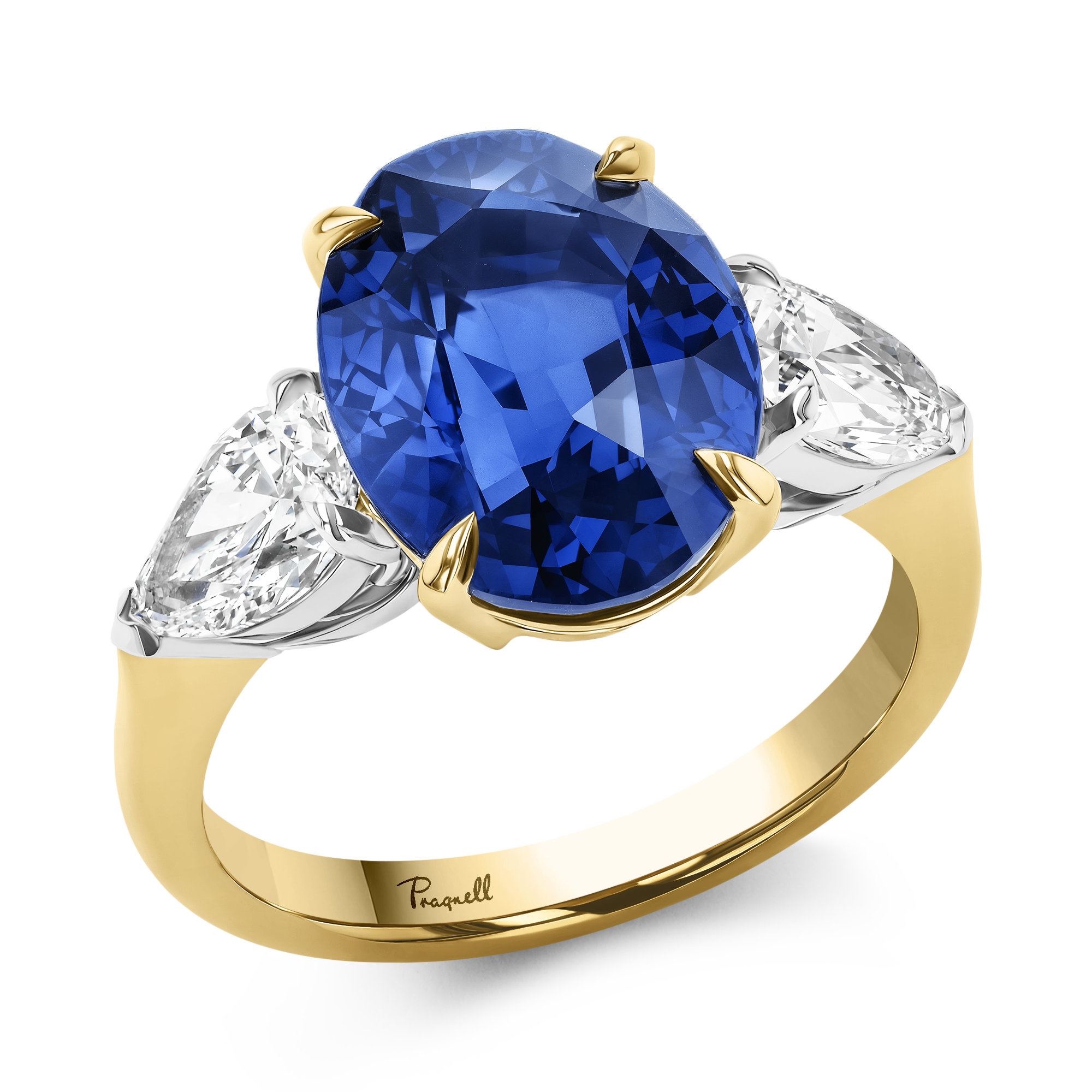 Oval Cut 7.22ct Sri Lankan Sapphire and Diamond Ring Oval Cut, Claw Set_1