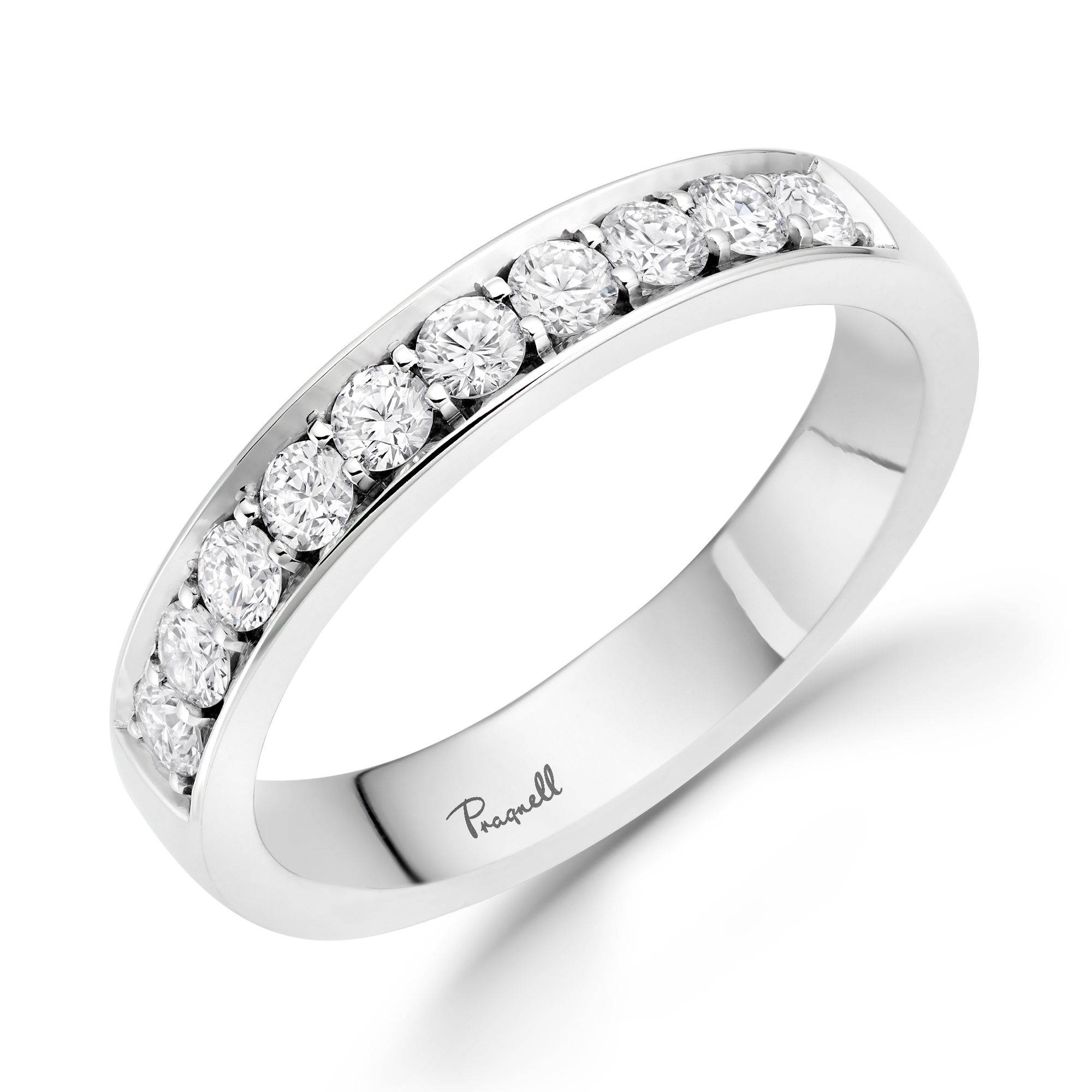 Brilliant Cut Diamond Half Eternity Ring Brilliant Cut, Half Eternity, Thread Set_1