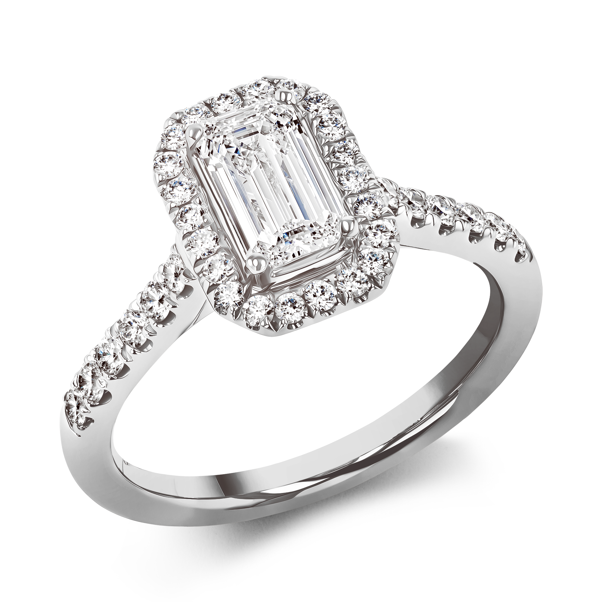 Celestial 0.70ct Diamond Cluster Ring Emerald Cut, Claw Set_1