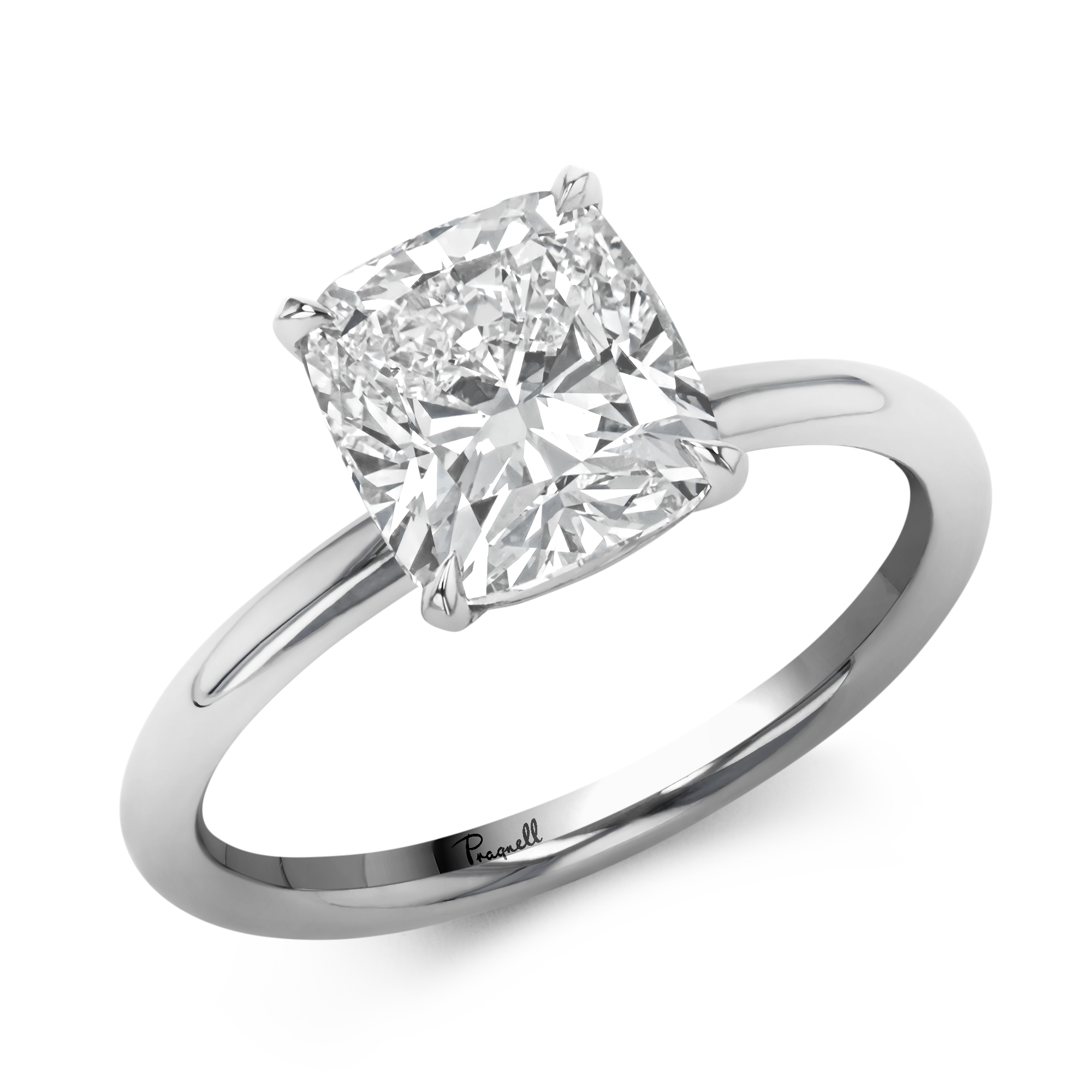 Classic 2.50ct Diamond Solitaire Ring Cushion modern cut, Claw set_1