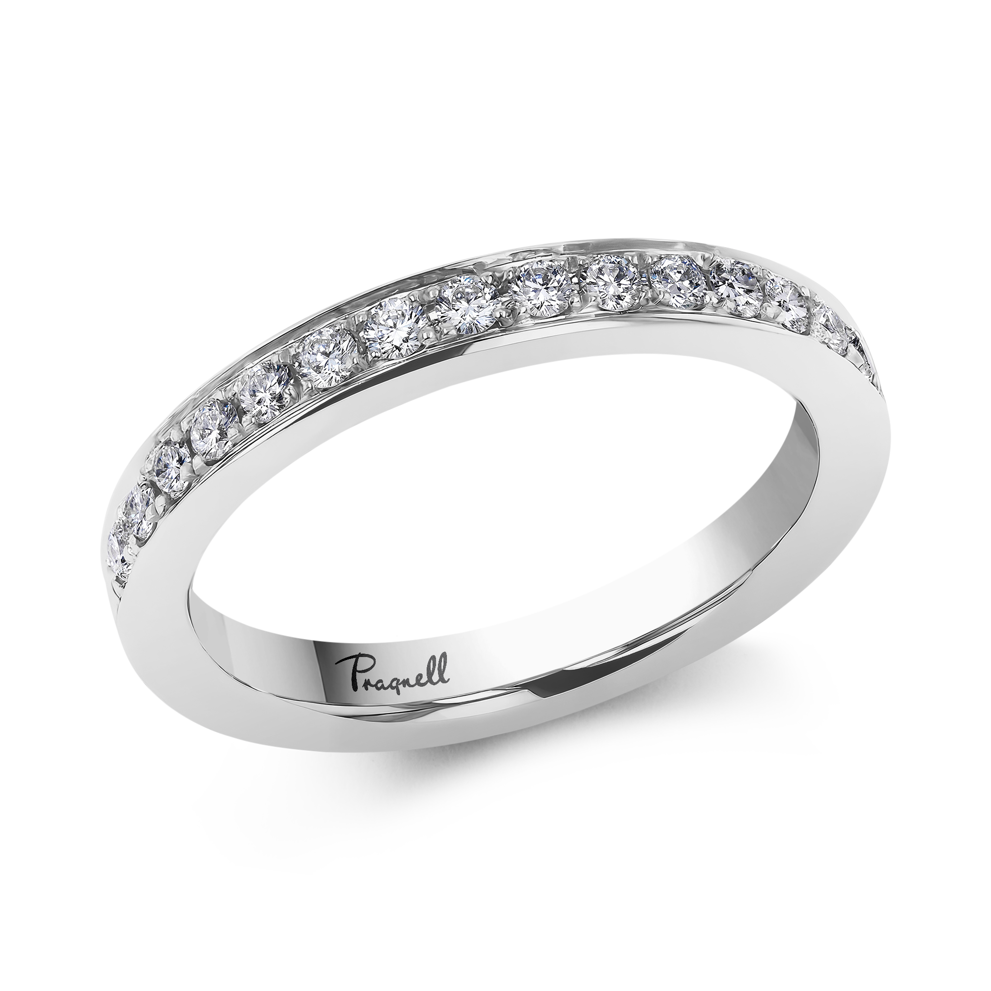 Brilliant Cut Diamond Half Eternity Ring Brilliant Cut  Half Eternity  Thread Set_1