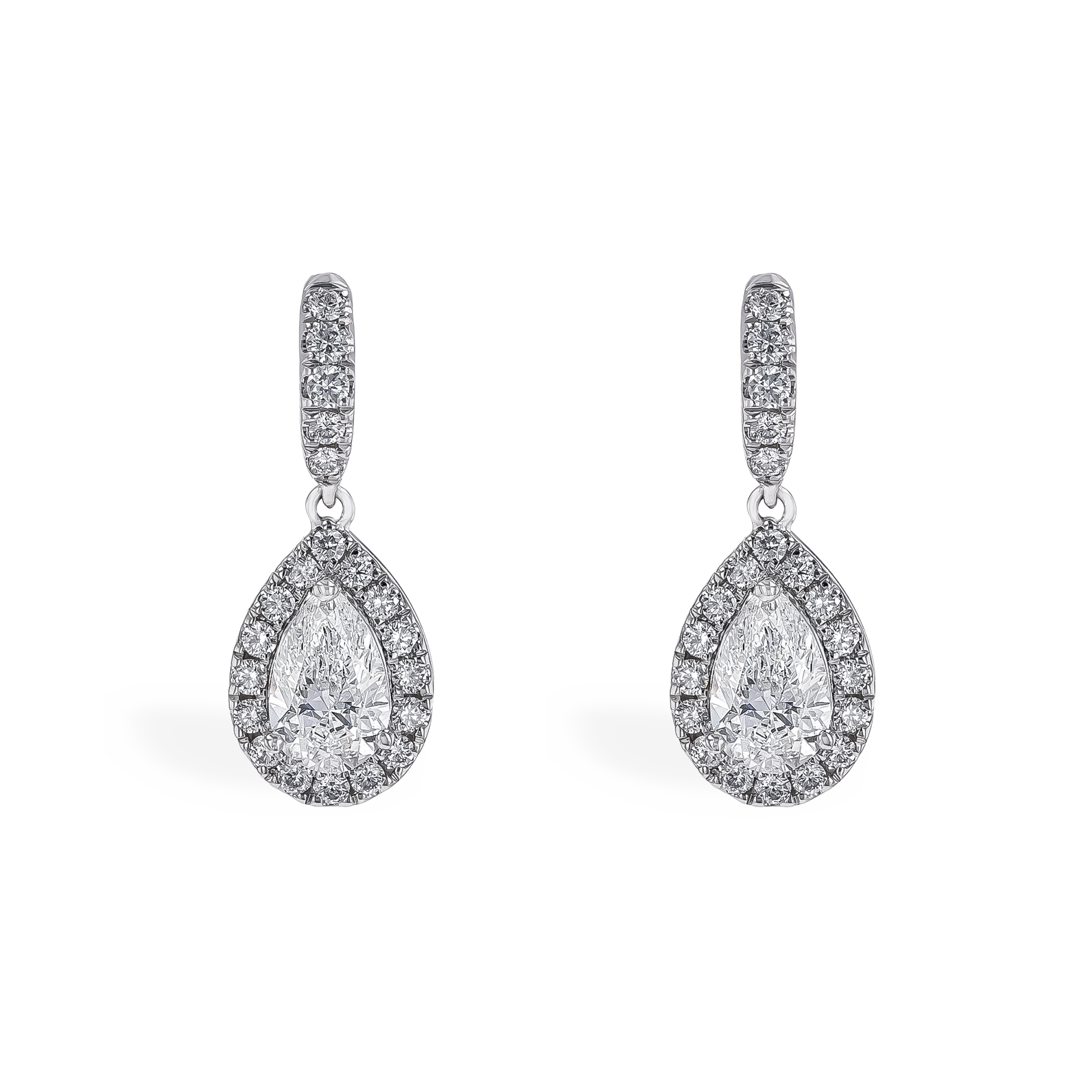 Pearshape 1.26ct Diamond Drop Earrings Pearshape, Claw Set_1